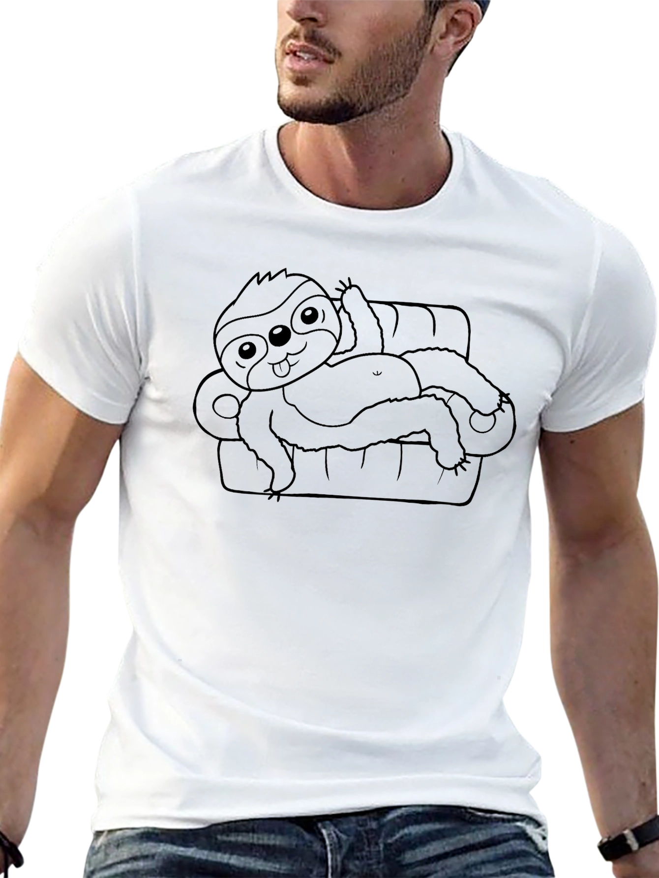Lazy Sloth T-Shirt - Relaxed Cartoon Design