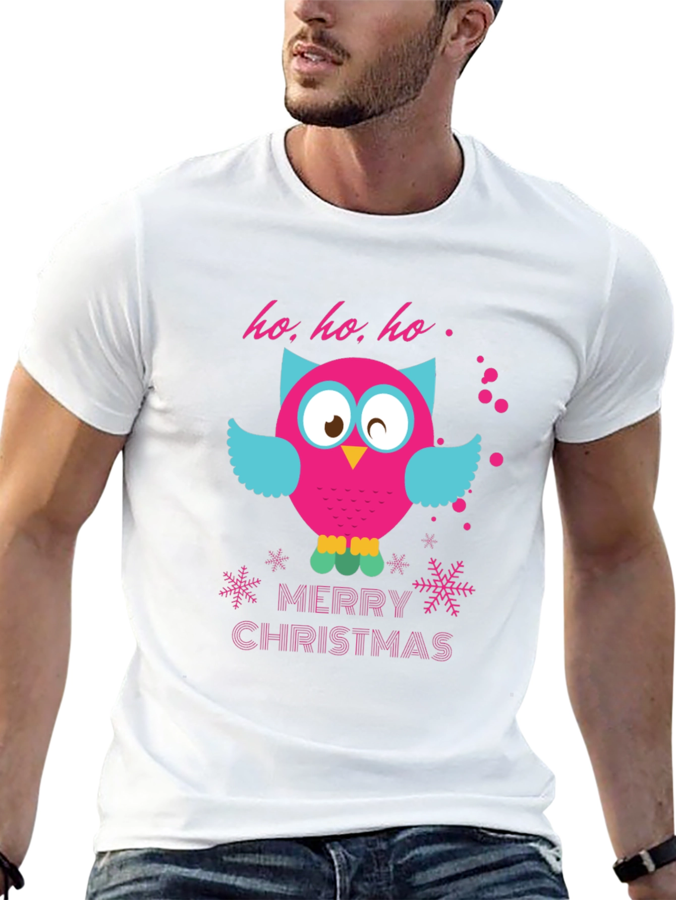 Festive Owl Christmas Graphic Tee
