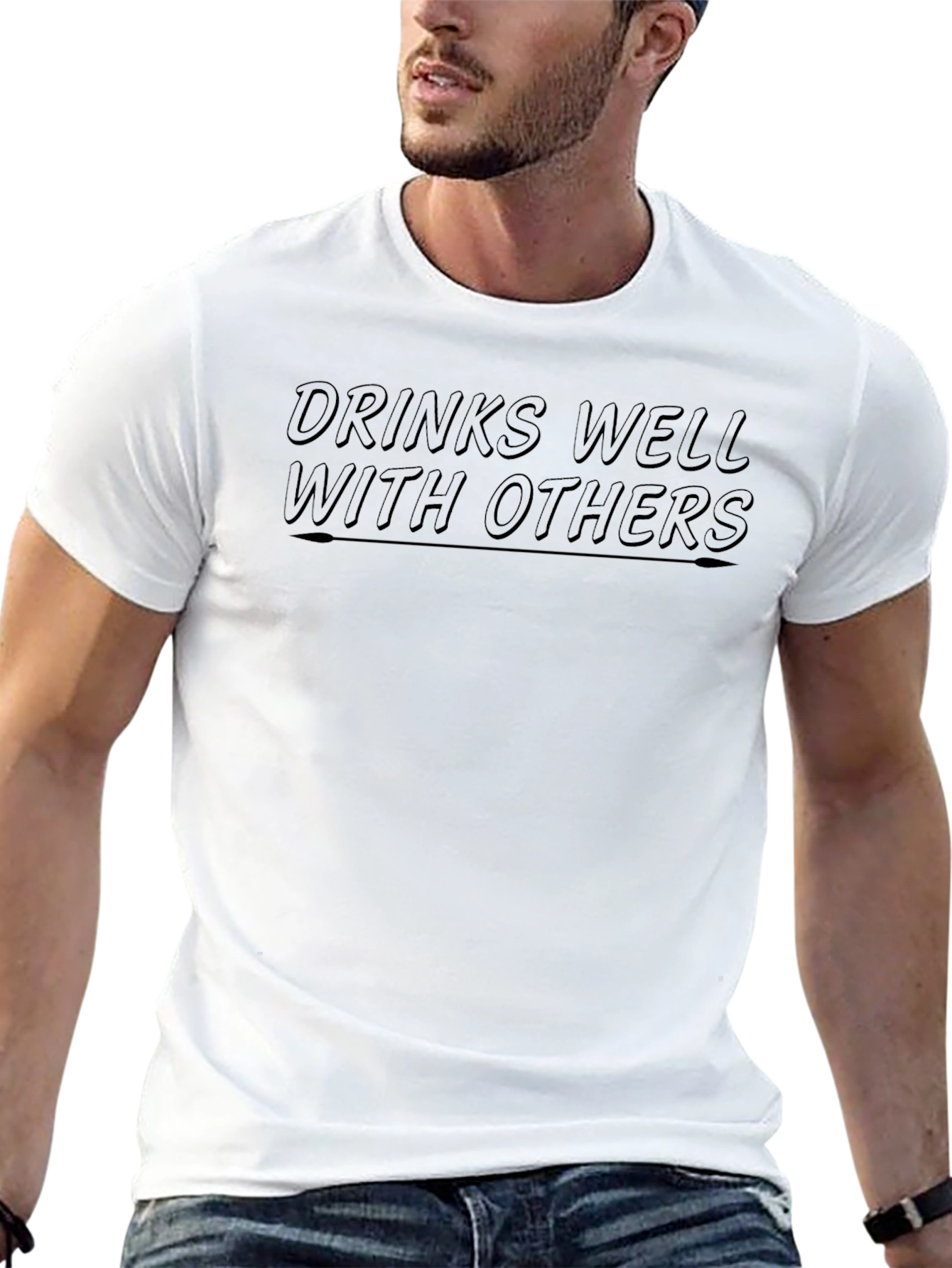 Drinks Well With Others T-Shirt - Black Graphic Tee