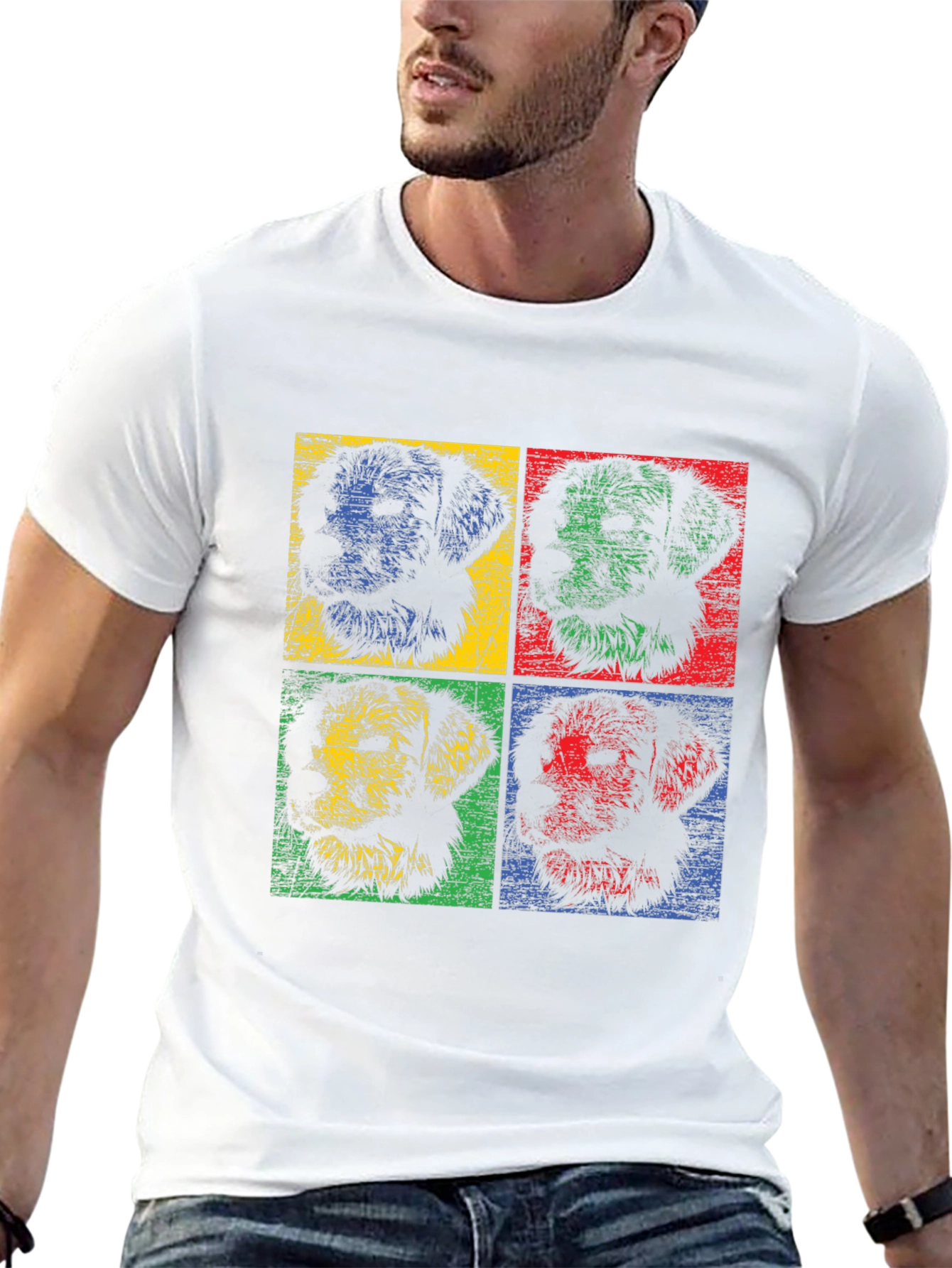 Pop Art Dog Graphic Tee - Stylish & Unique