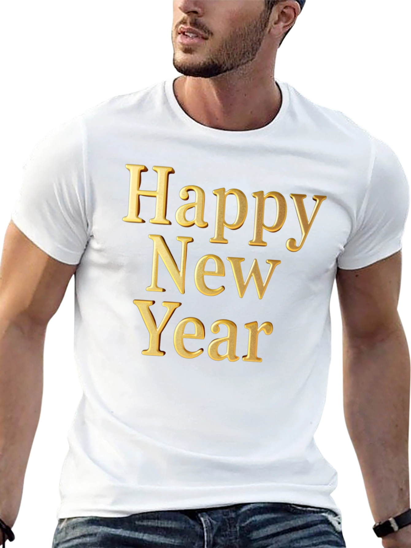 Happy New Year Graphic Tee - Black