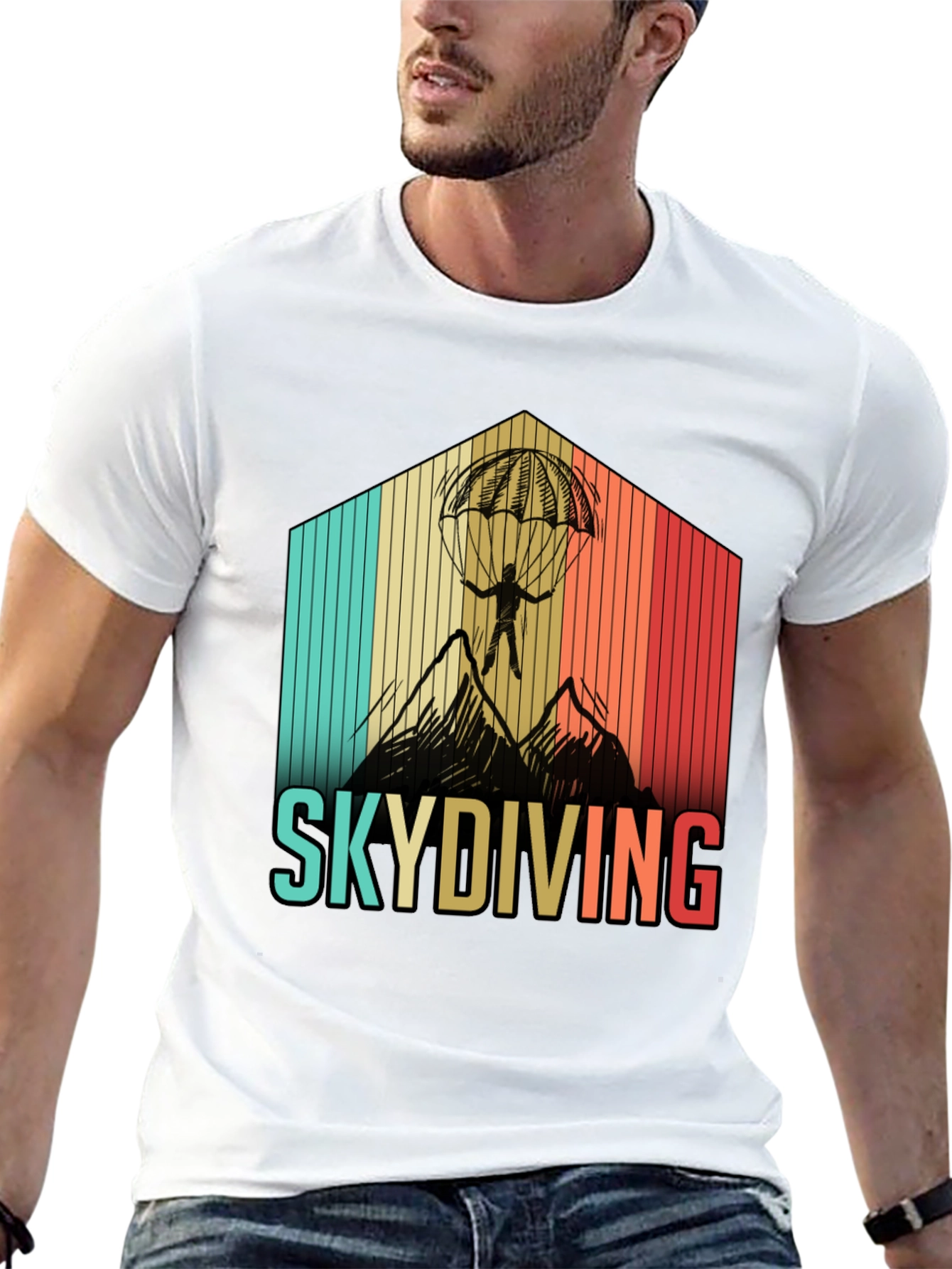 Skydiving Retro Graphic T-Shirt