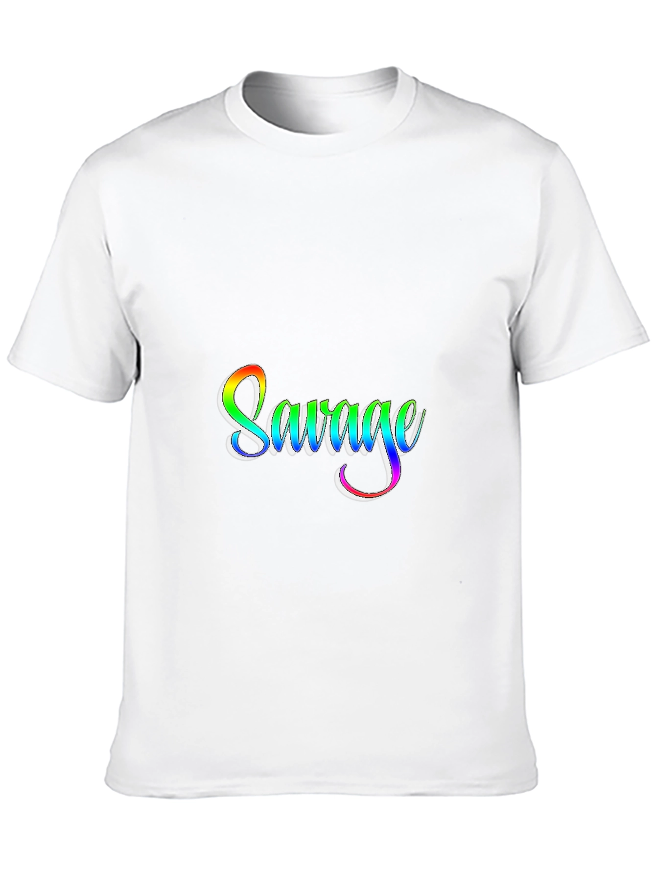 Mens Black T-Shirt with Rainbow Savage Graphic