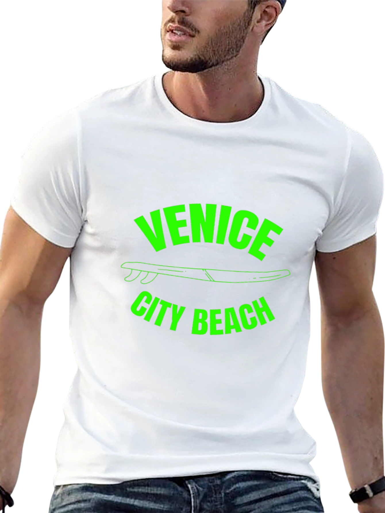 Venice City Beach Graphic T-Shirt - Black