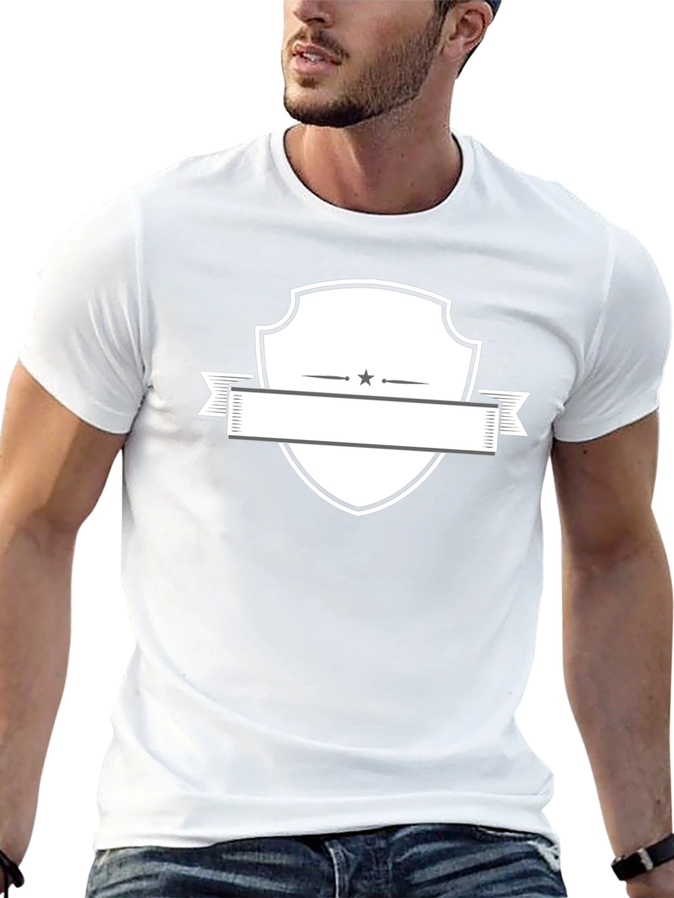 Blank Shield Badge Black T-Shirt