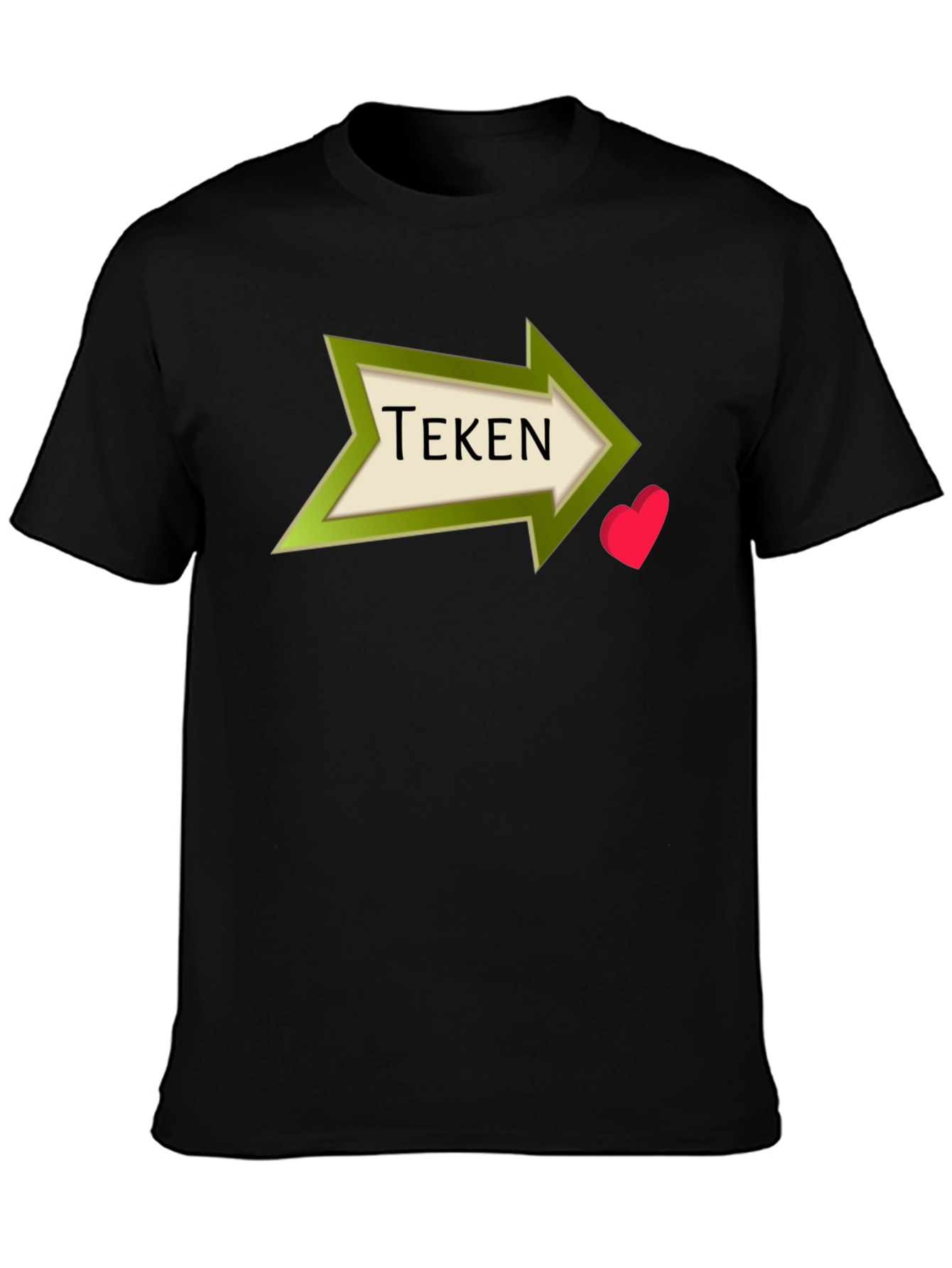 Tekén Heart Arrow Black T-Shirt