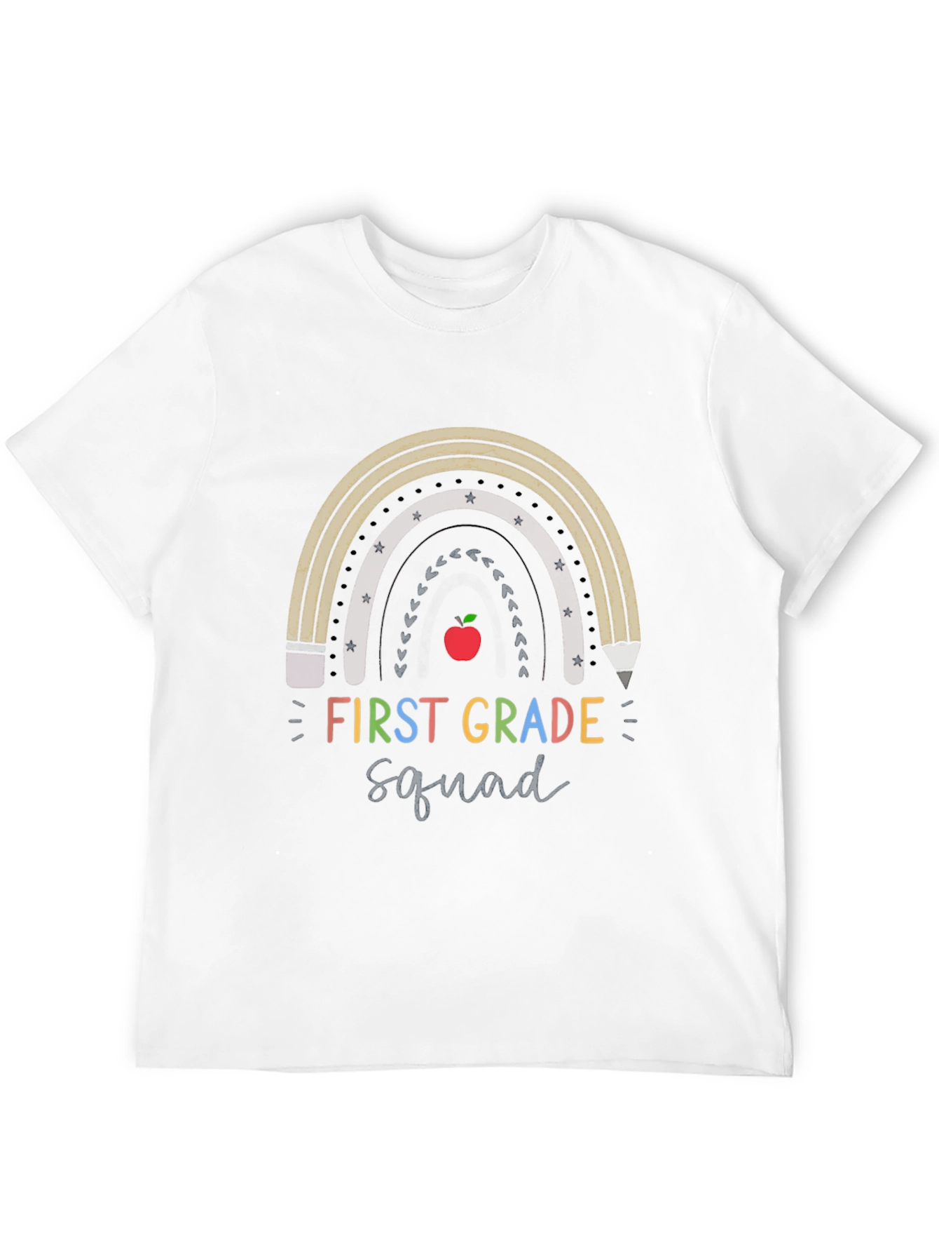 First Grade Squad Rainbow Graphic Tee