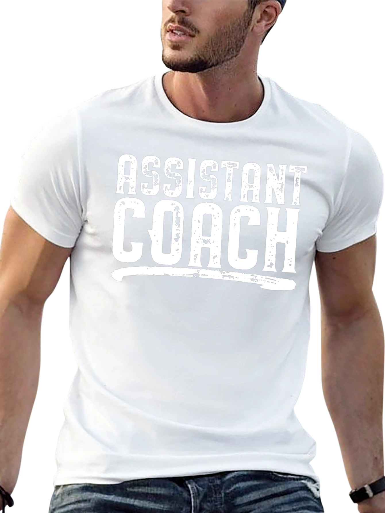 Assistant Coach Graphic T-Shirt - Black Cotton Tee