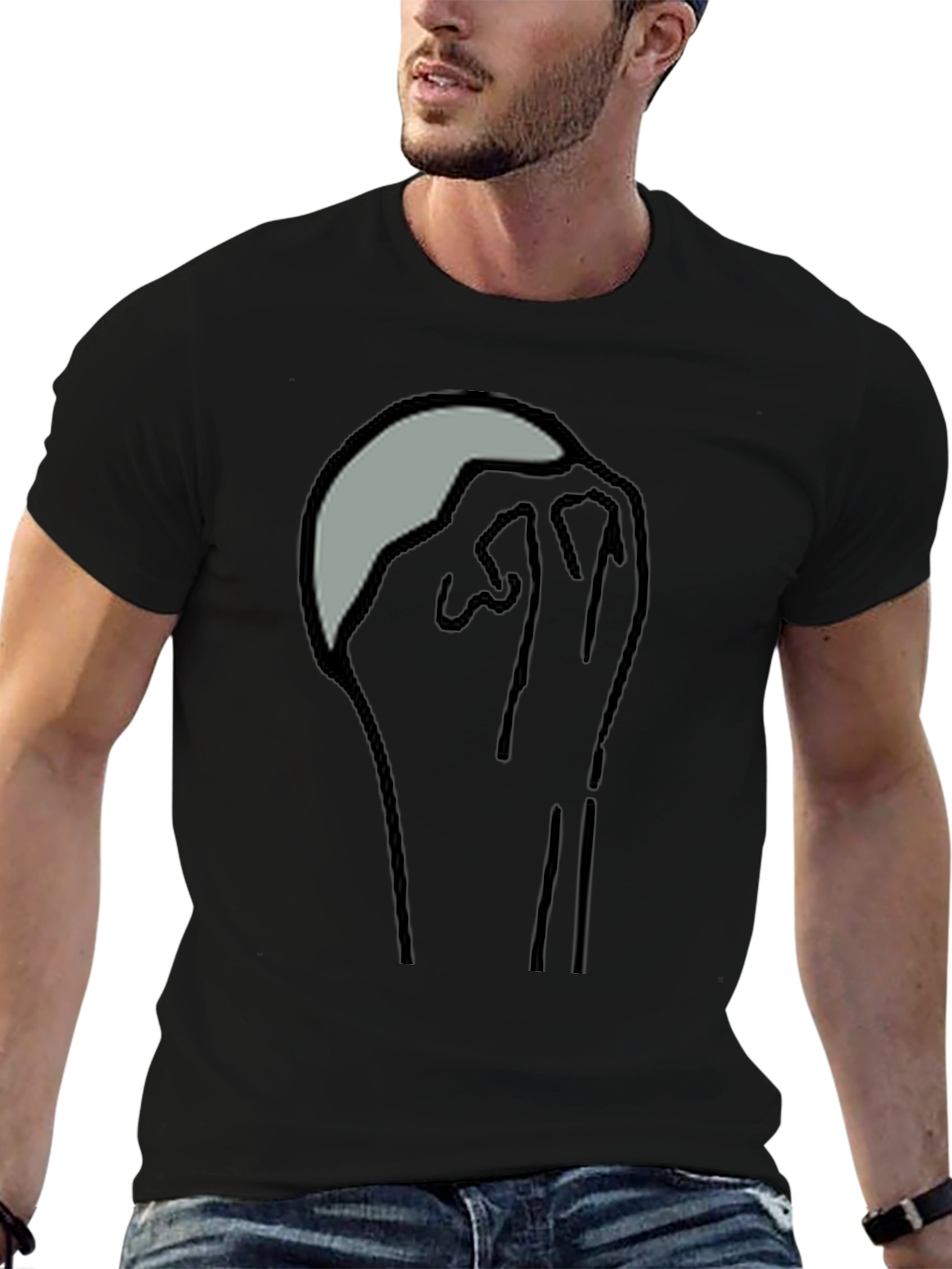 Stylish Mens Black Graphic T-Shirt
