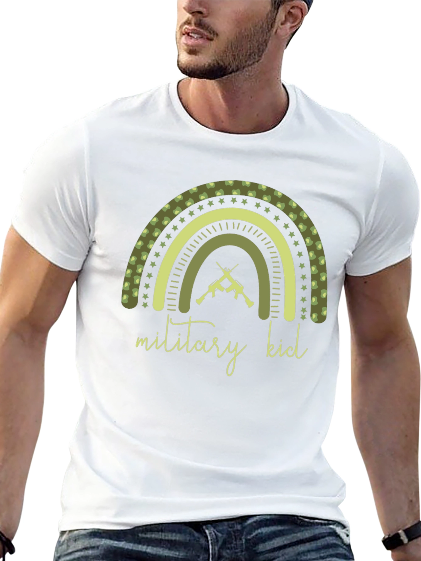 Military Kid Rainbow Graphic Tee