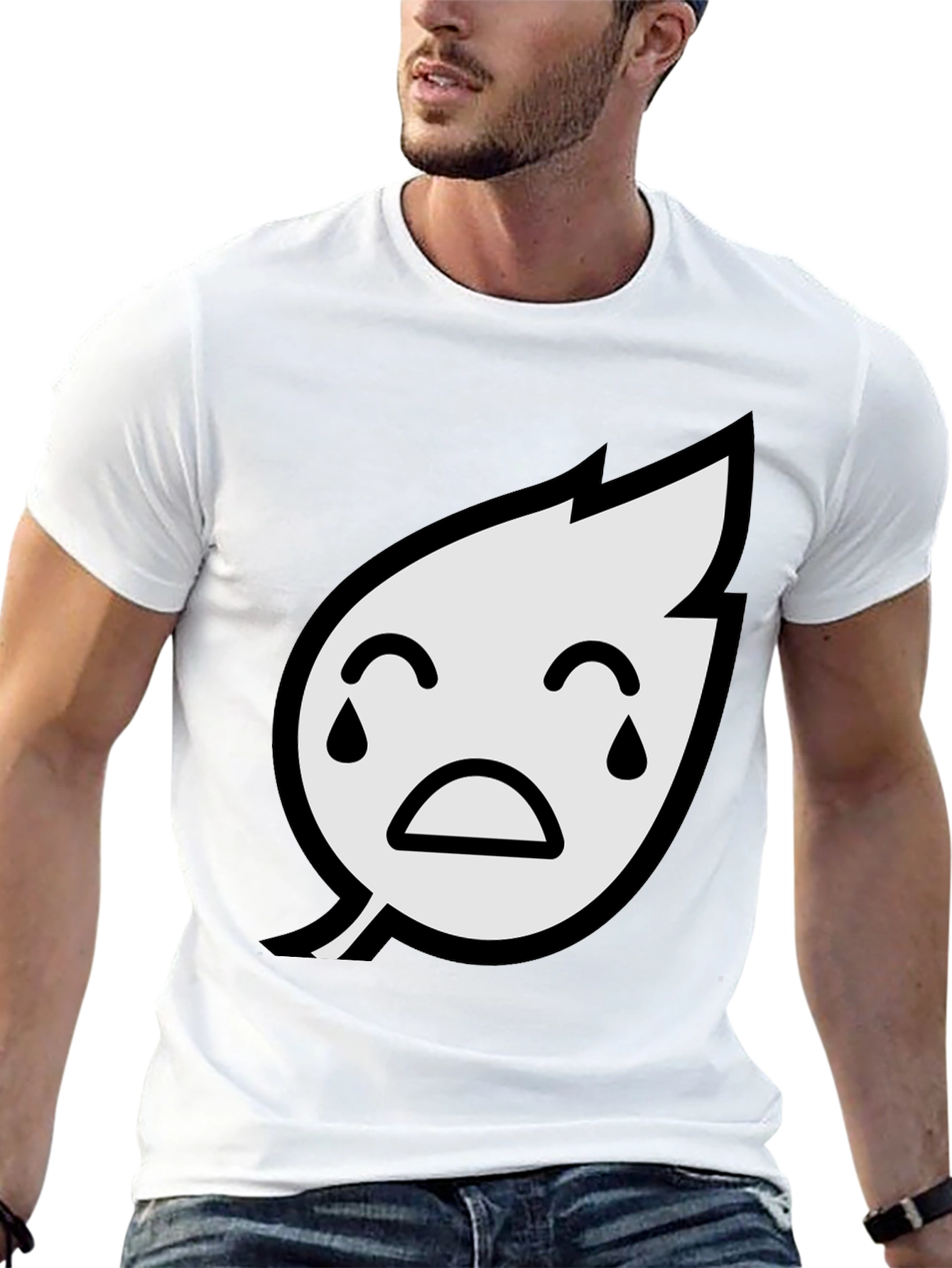 Sad Leaf Graphic Tee - Unisex Black T-Shirt