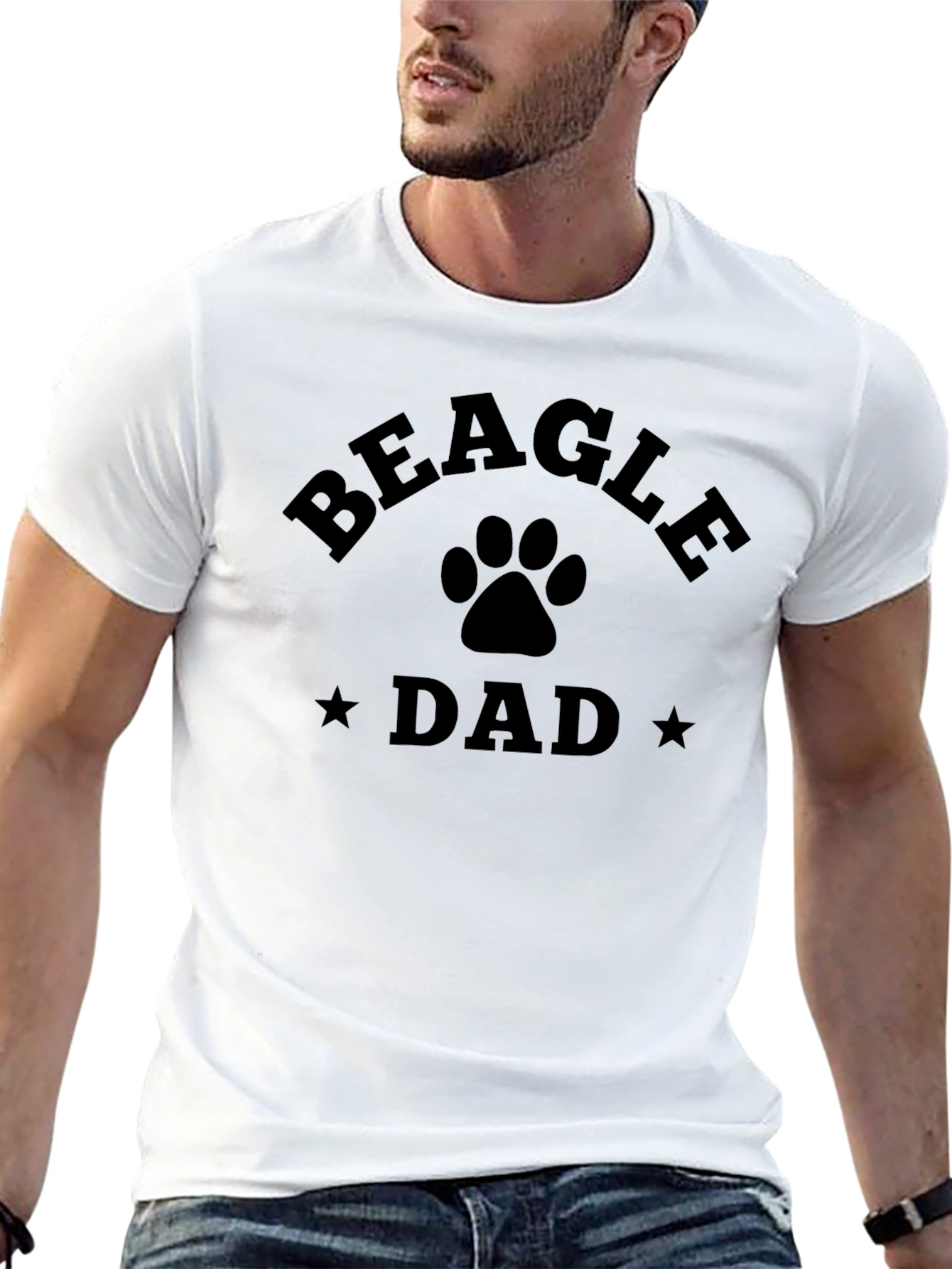 Beagle Dad T-Shirt - Dog Paw Graphic Tee