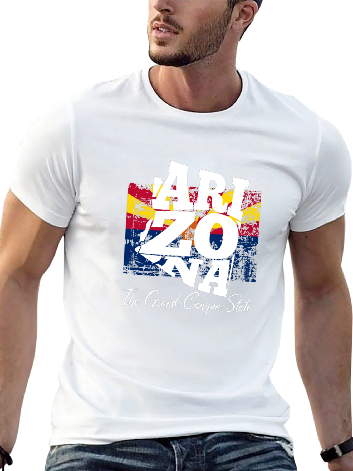 Arizona State Flag Graphic Print Mens T-Shirt