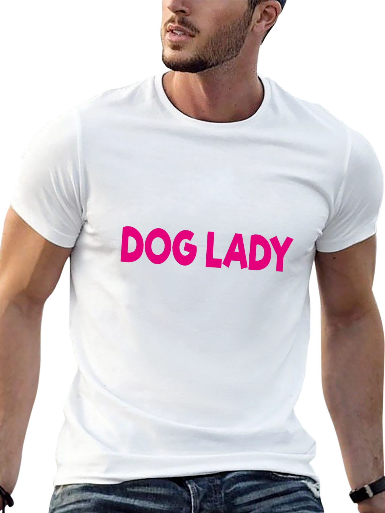 Dog Lady Graphic Tee - Black Cotton T-Shirt