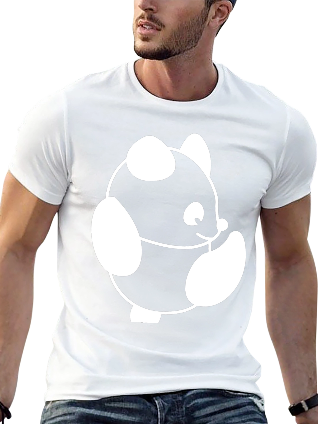 Cute Panda Graphic Black T-Shirt