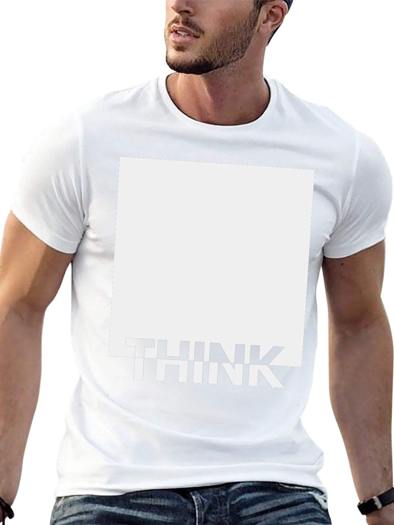 Think Graphic Tee - Modern Square Design