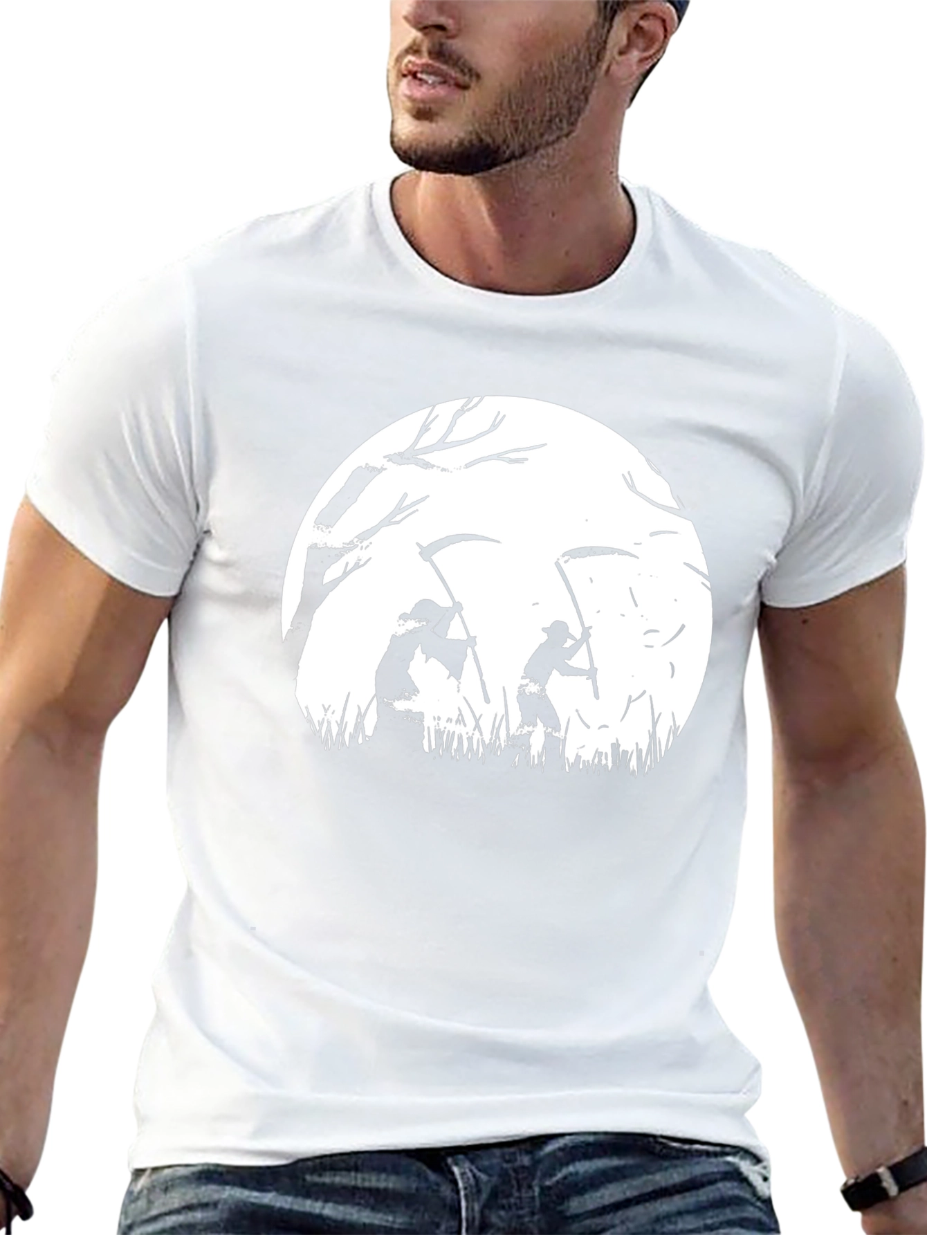 Grim Reaper Graphic Print Black T-Shirt