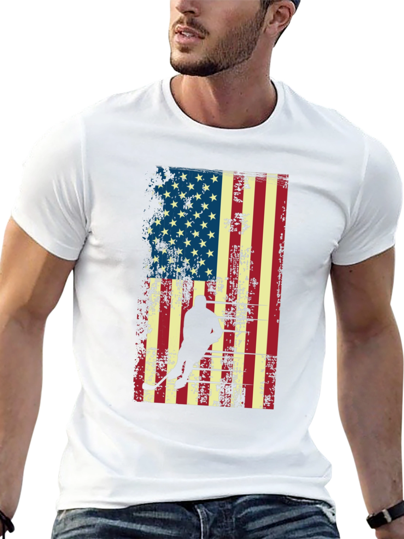Hockey USA Flag Graphic T-Shirt