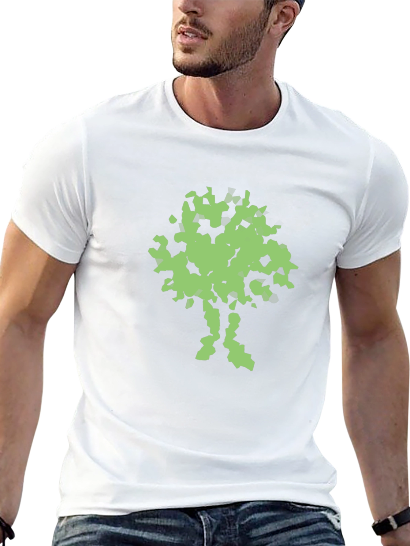 Abstract Tree Graphic Print Black T-Shirt