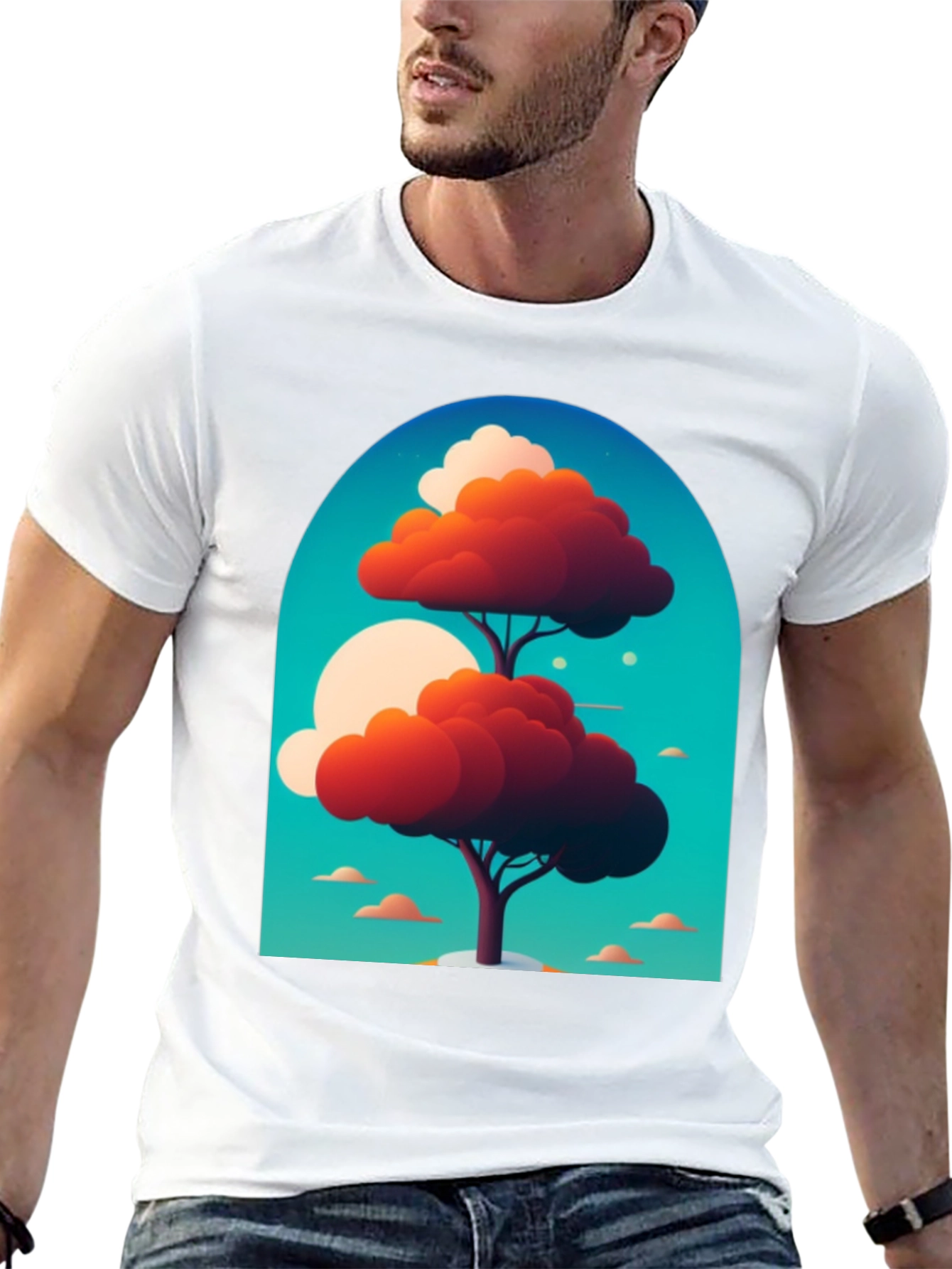 Artsy Tree Graphic Tee - Unique Design Black T-Shirt