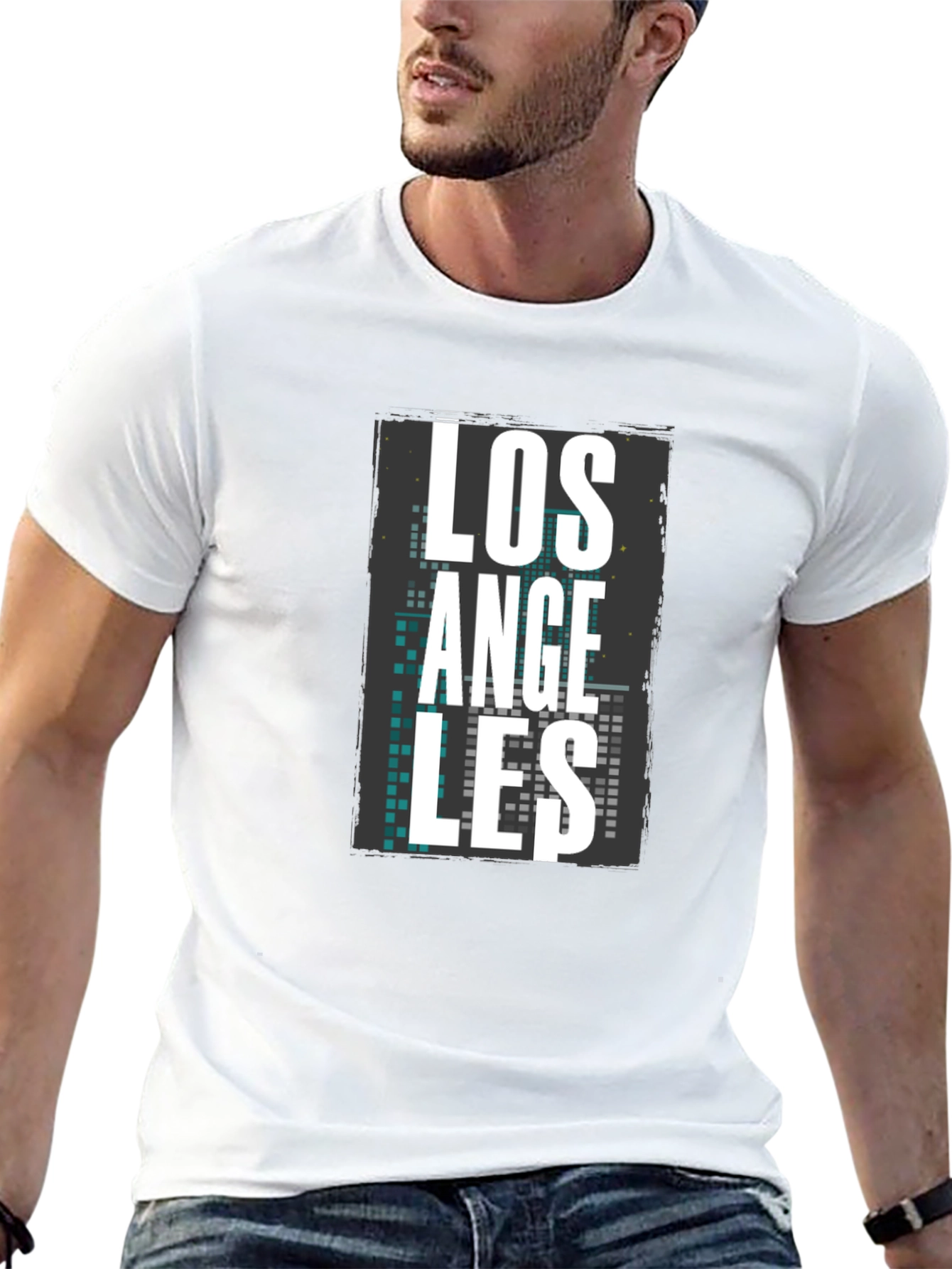 Los Angeles Graphic Print Mens Black T-Shirt