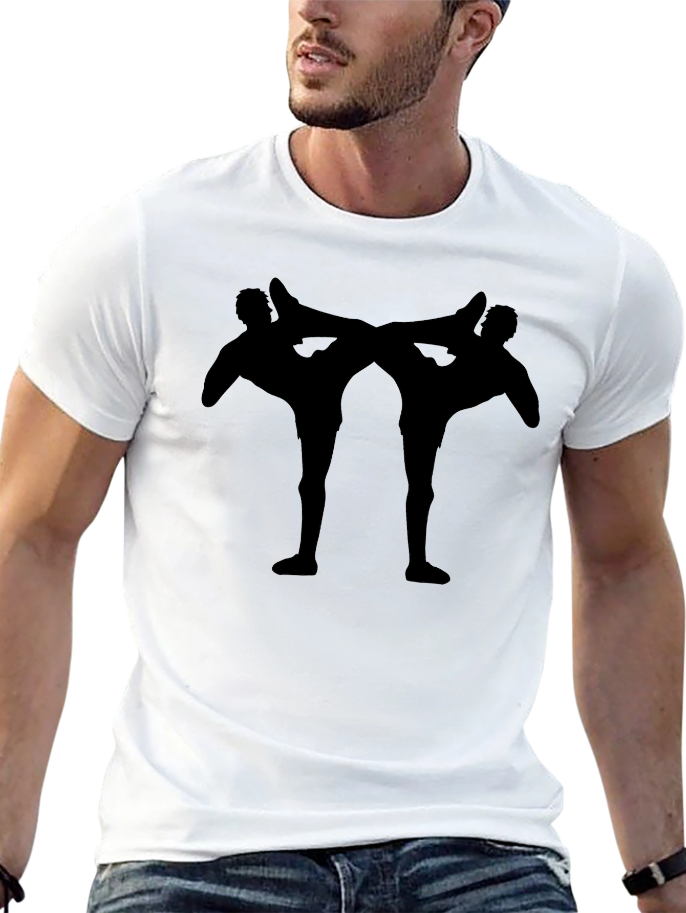 Martial Arts Silhouette Black T-Shirt