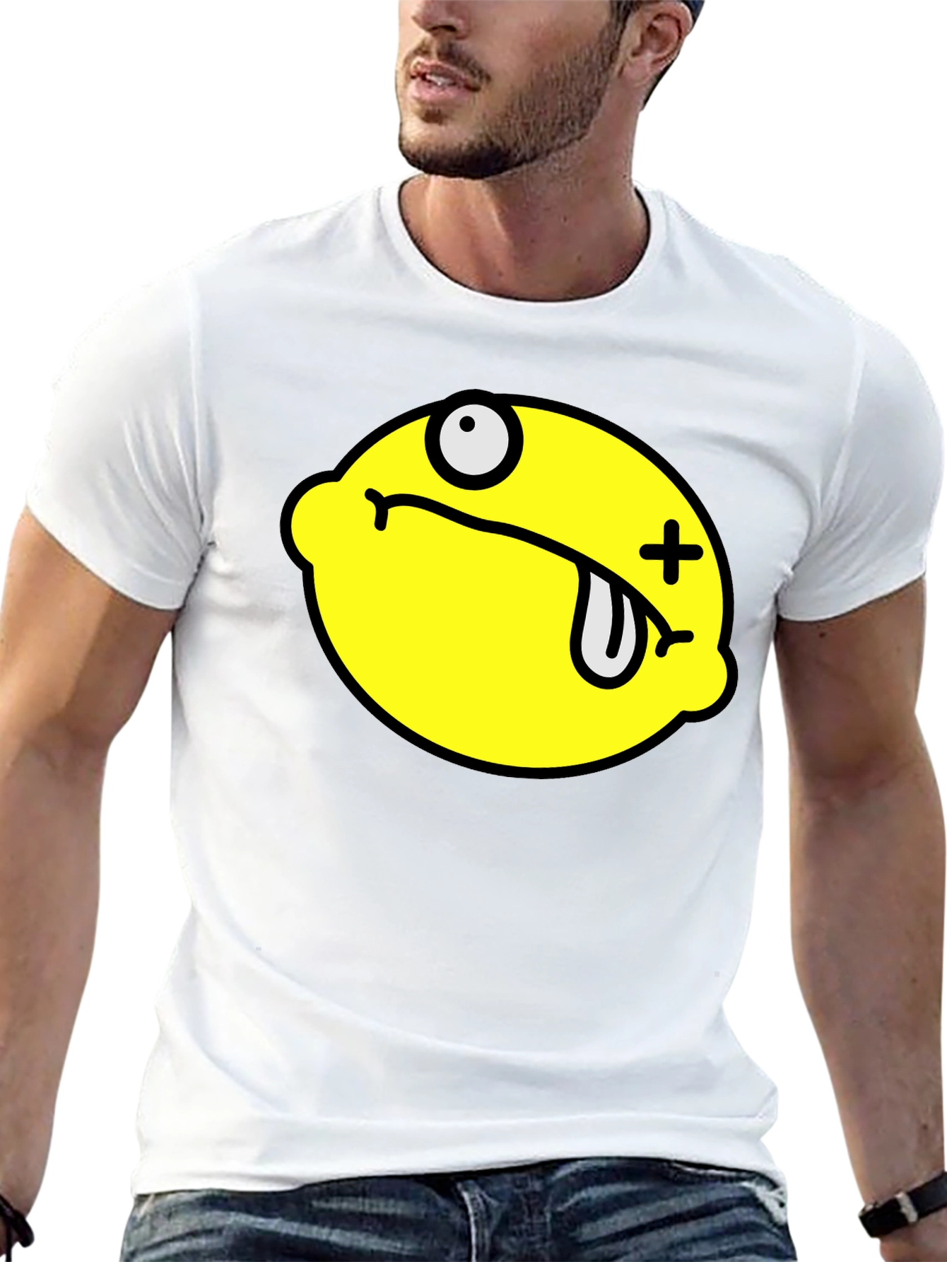 Funny Dead Lemon Graphic T-Shirt - Black