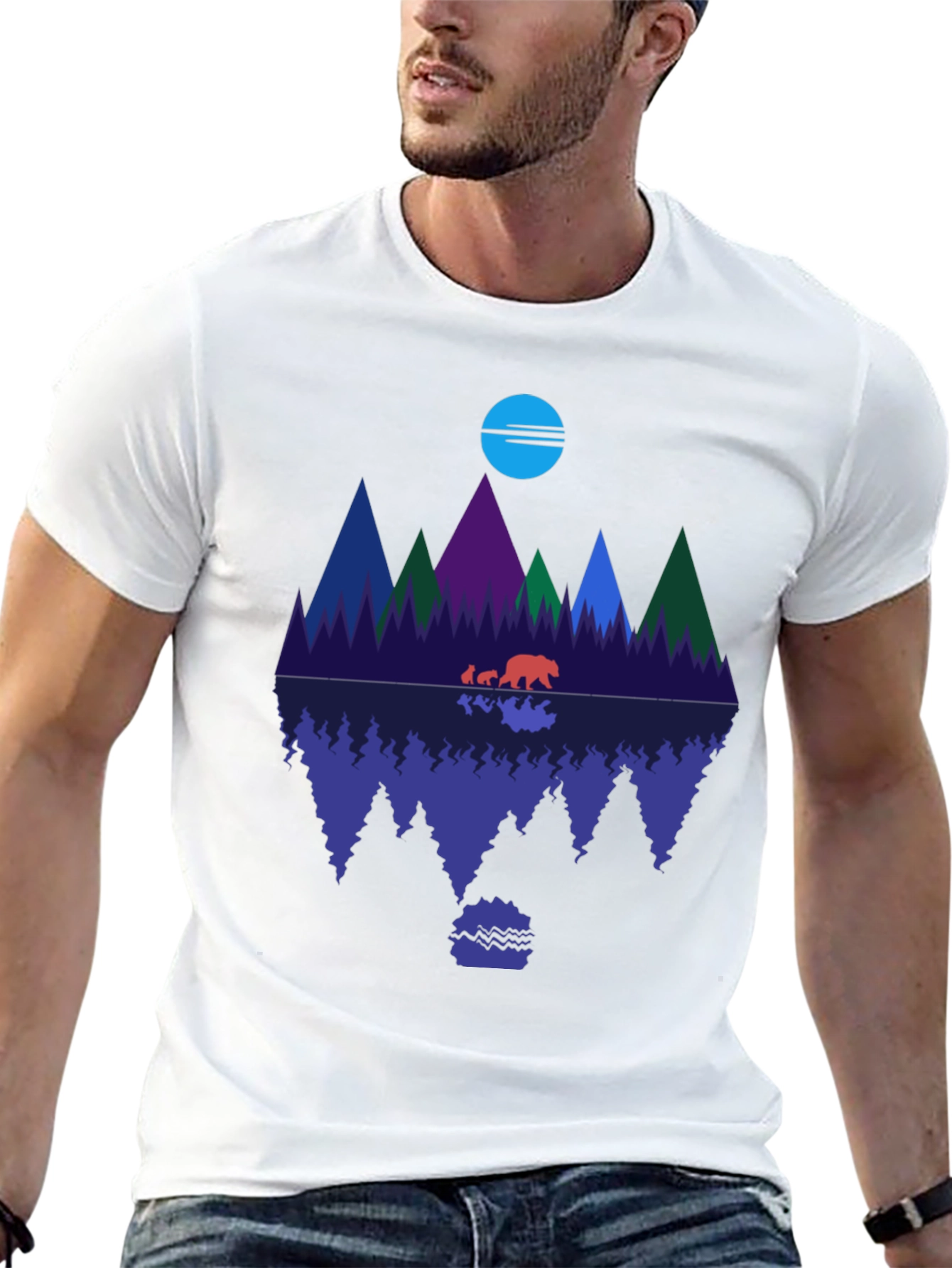 Bear Family Reflection Graphic Tee