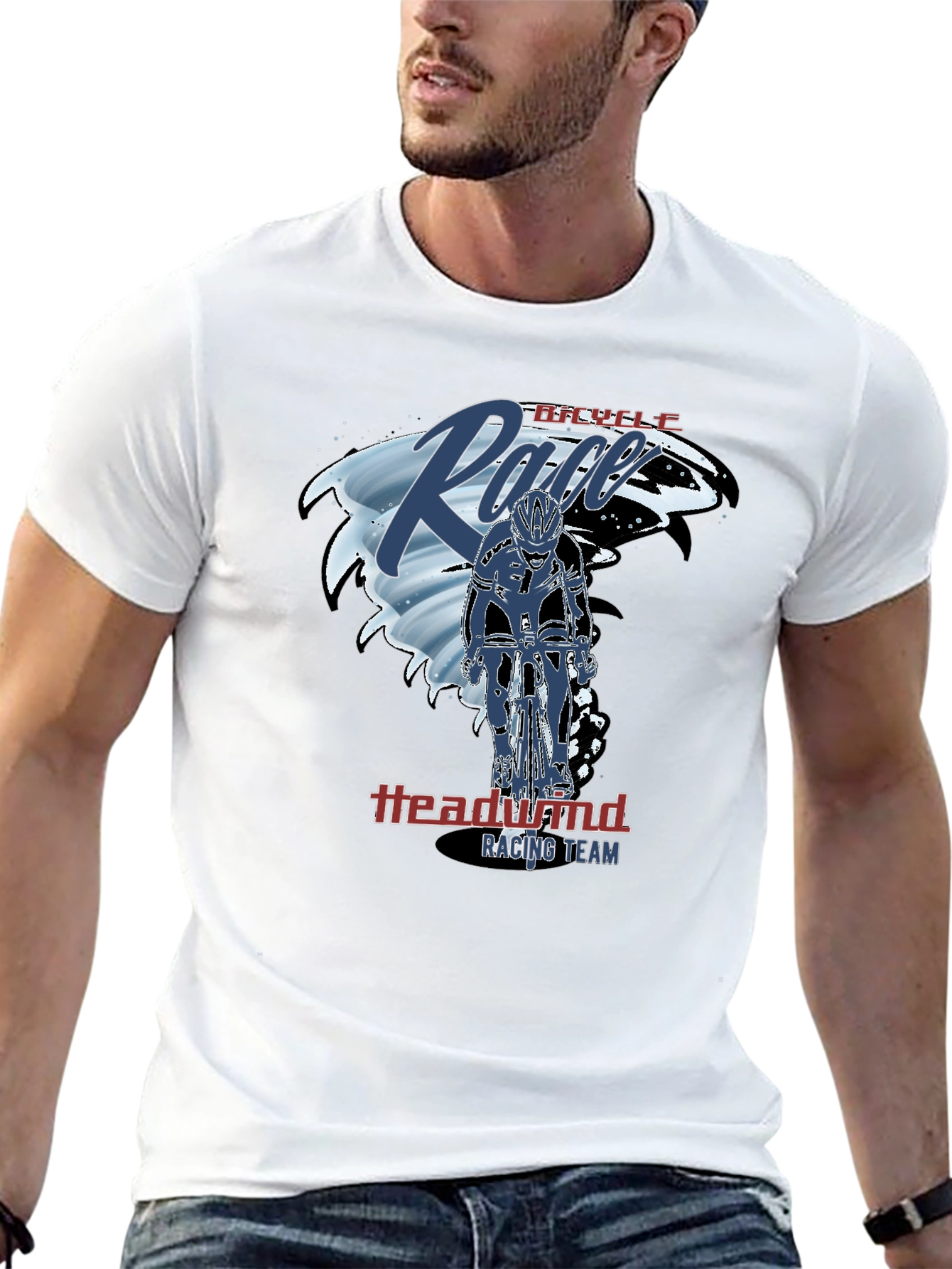 Bicycle Race T-Shirt - Headwind Racing Team - Black