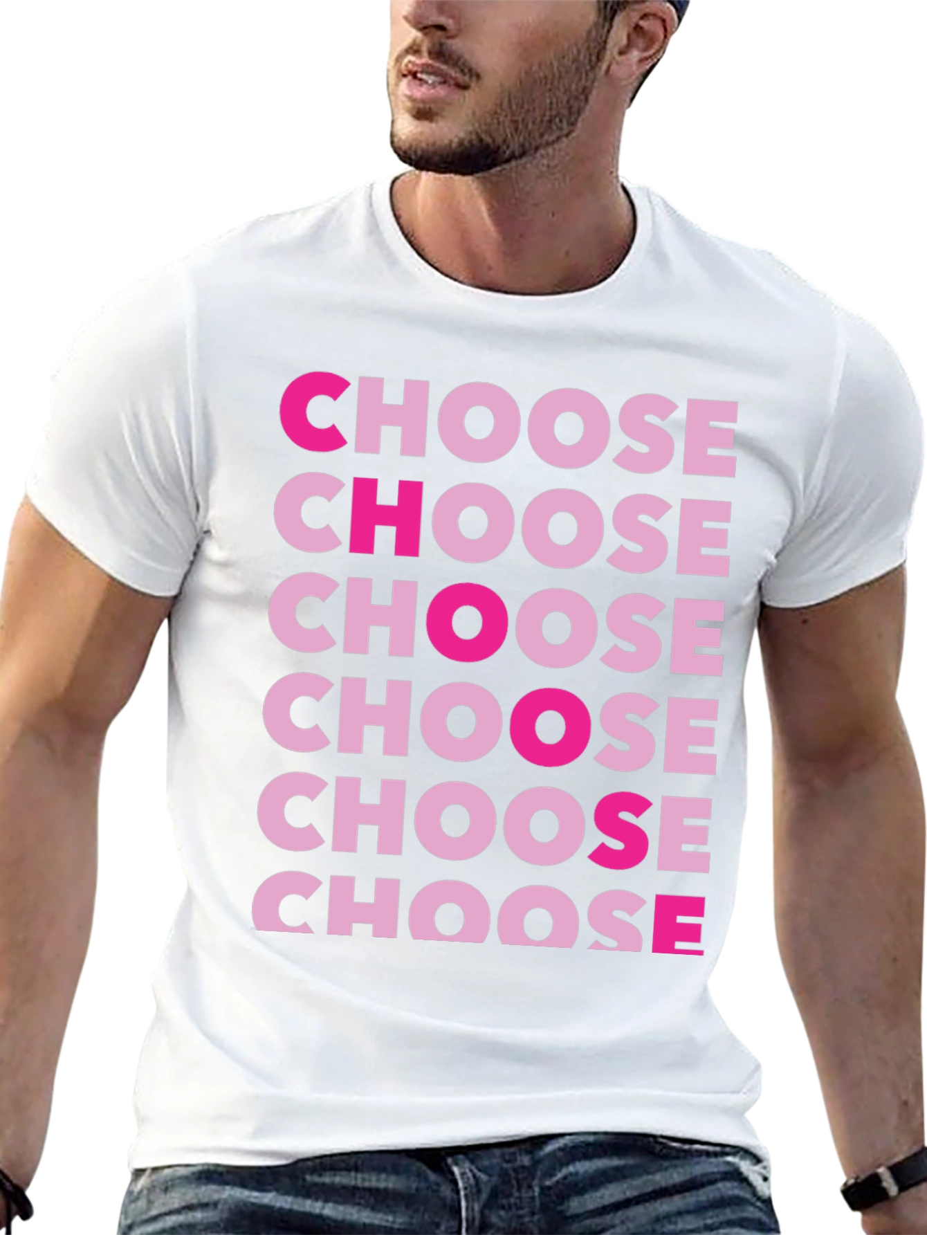 Choose Graphic Print Crew Neck T-Shirt