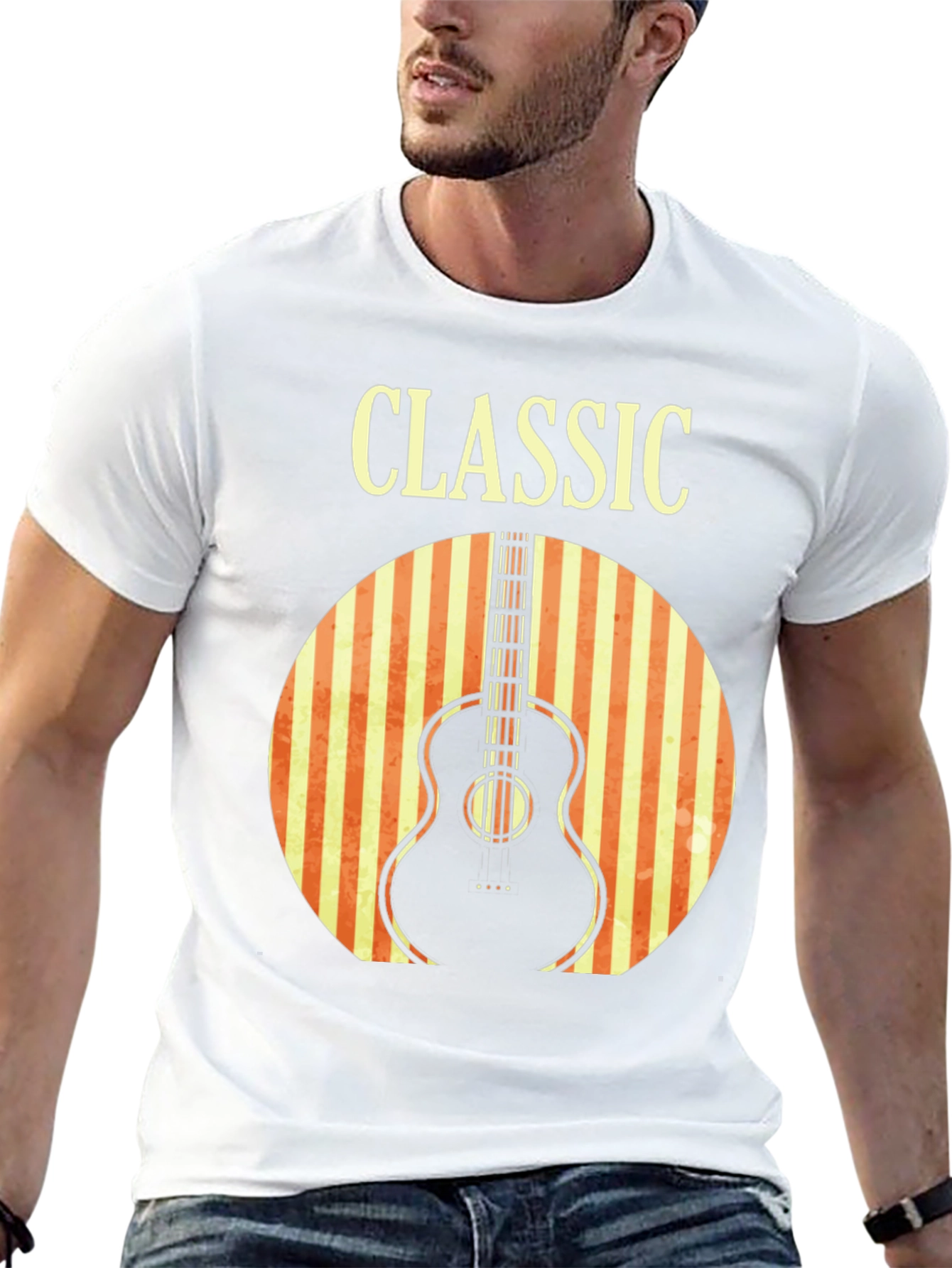 Classic Guitar T-Shirt - Retro Music Tee
