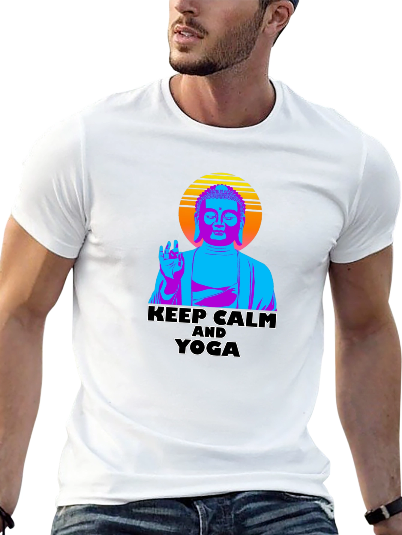 Keep Calm Yoga Buddha Graphic Tee