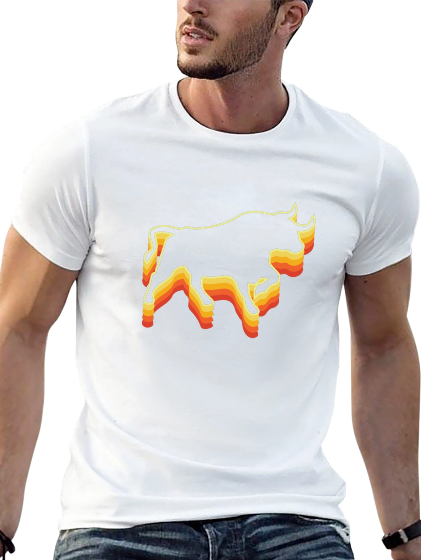 Retro Bull Graphic Tee - Black T-Shirt