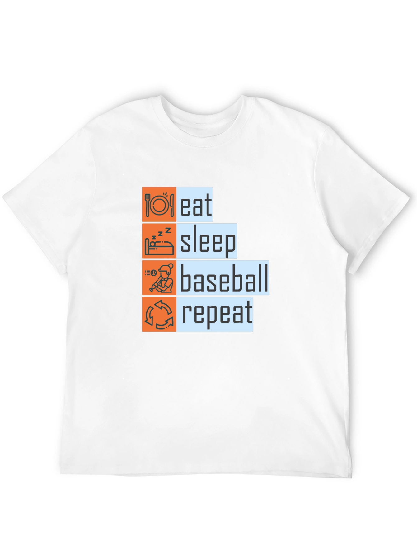 Eat Sleep Baseball Repeat Graphic Tee