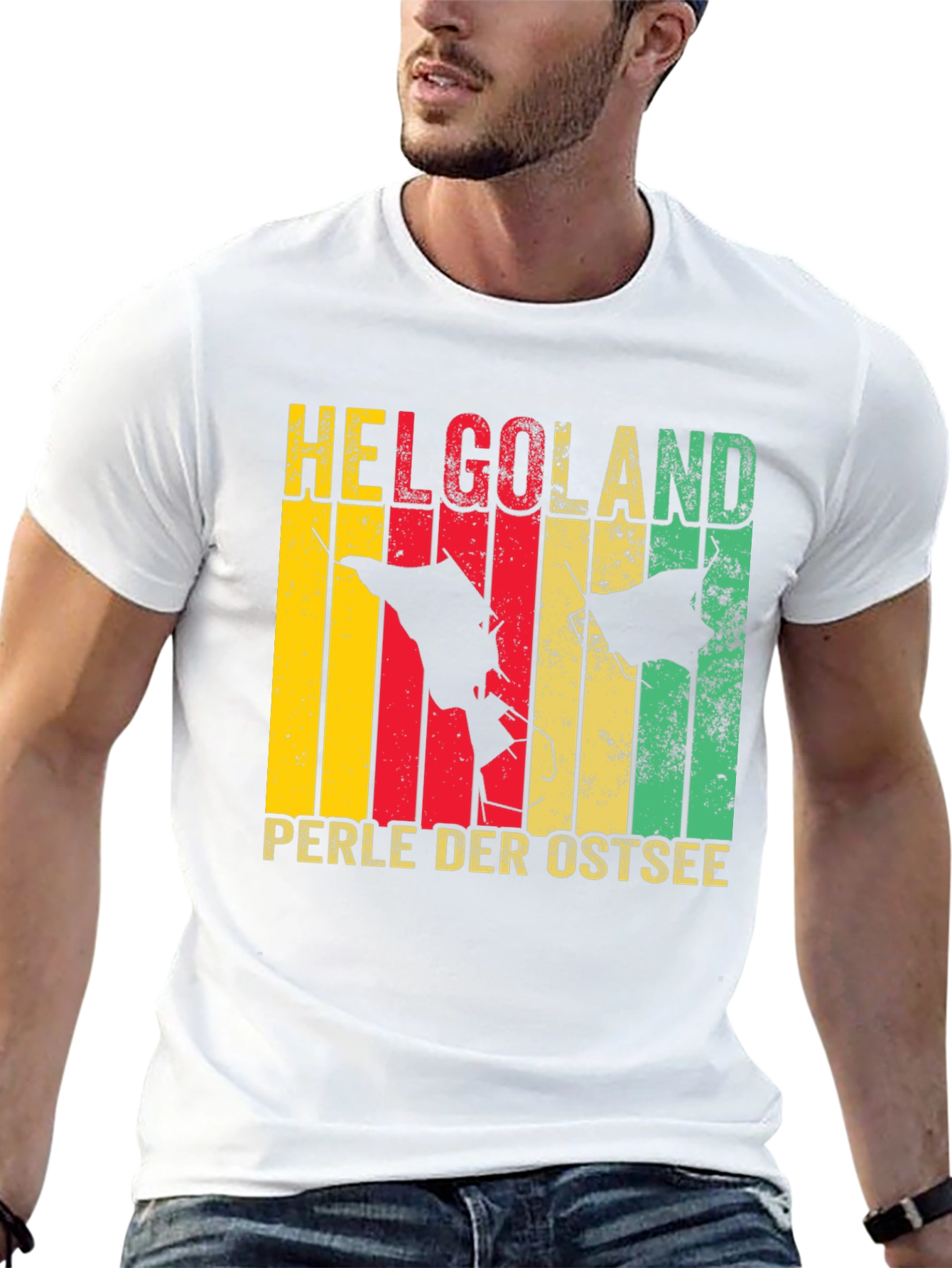 Helgoland Isle Retro Tee - Perle Der Ostsee Shirt