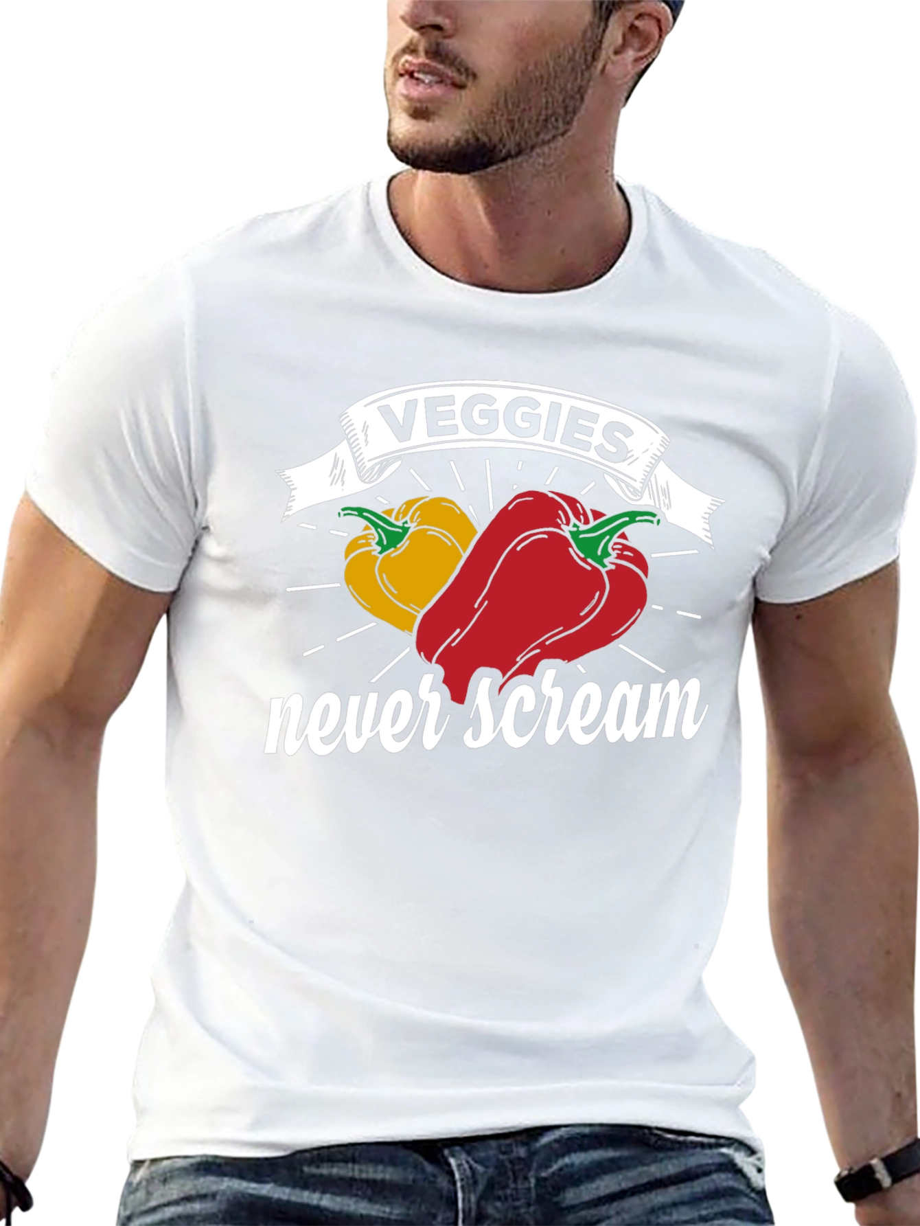 Veggies Never Scream Graphic Tee - Unisex Black T-Shirt