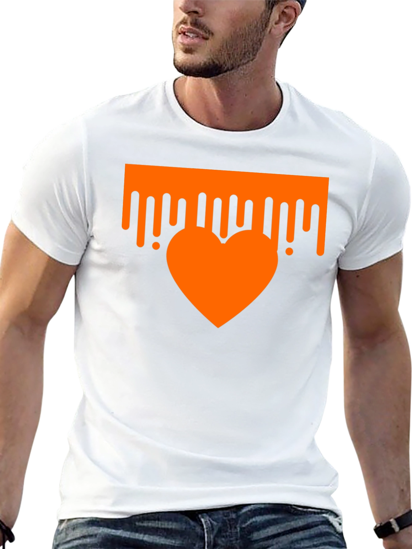 Dripping Heart Graphic Tee - Trendy Black T-Shirt