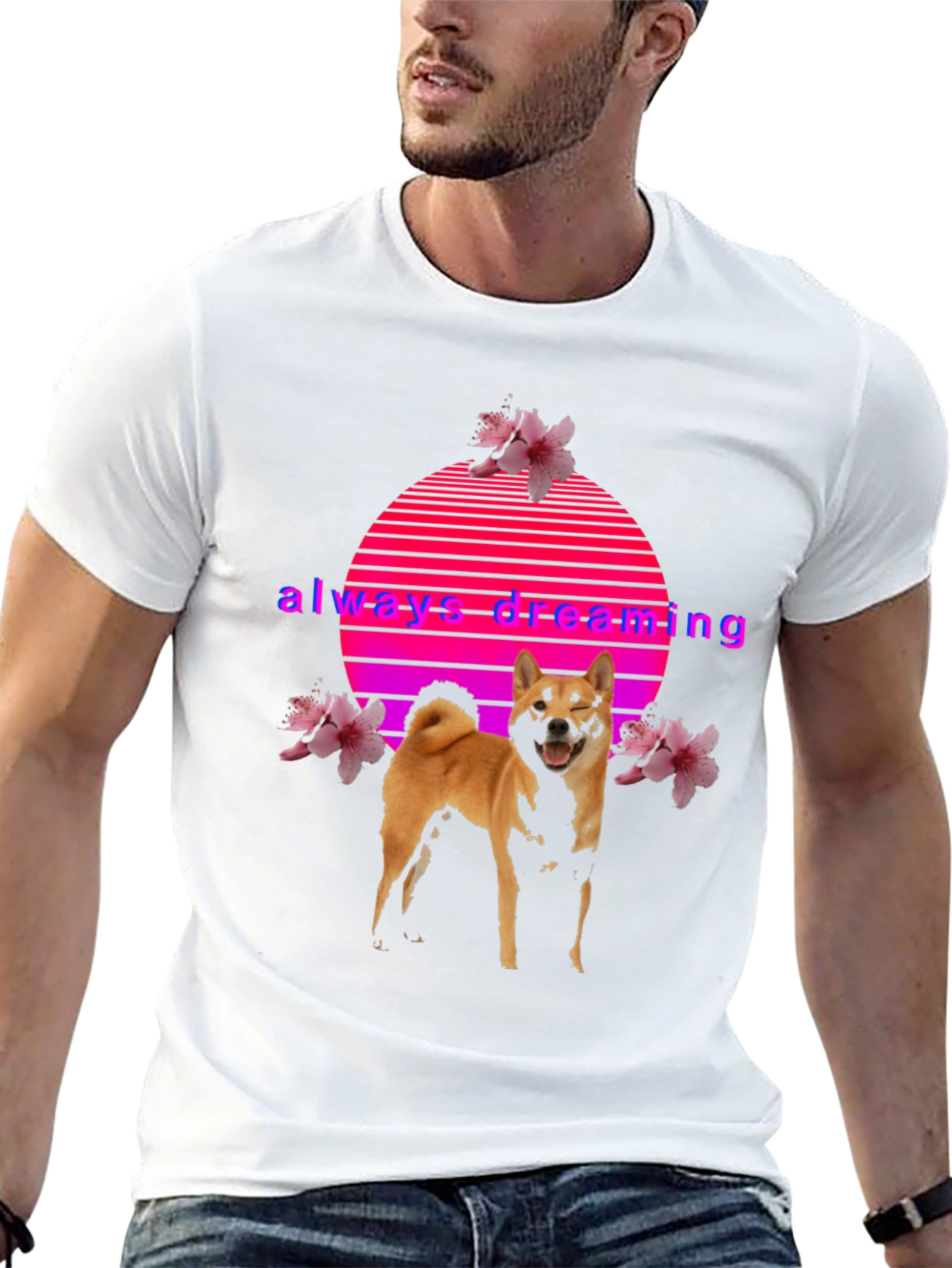 Always Dreaming Shiba Inu Graphic Tee - Black