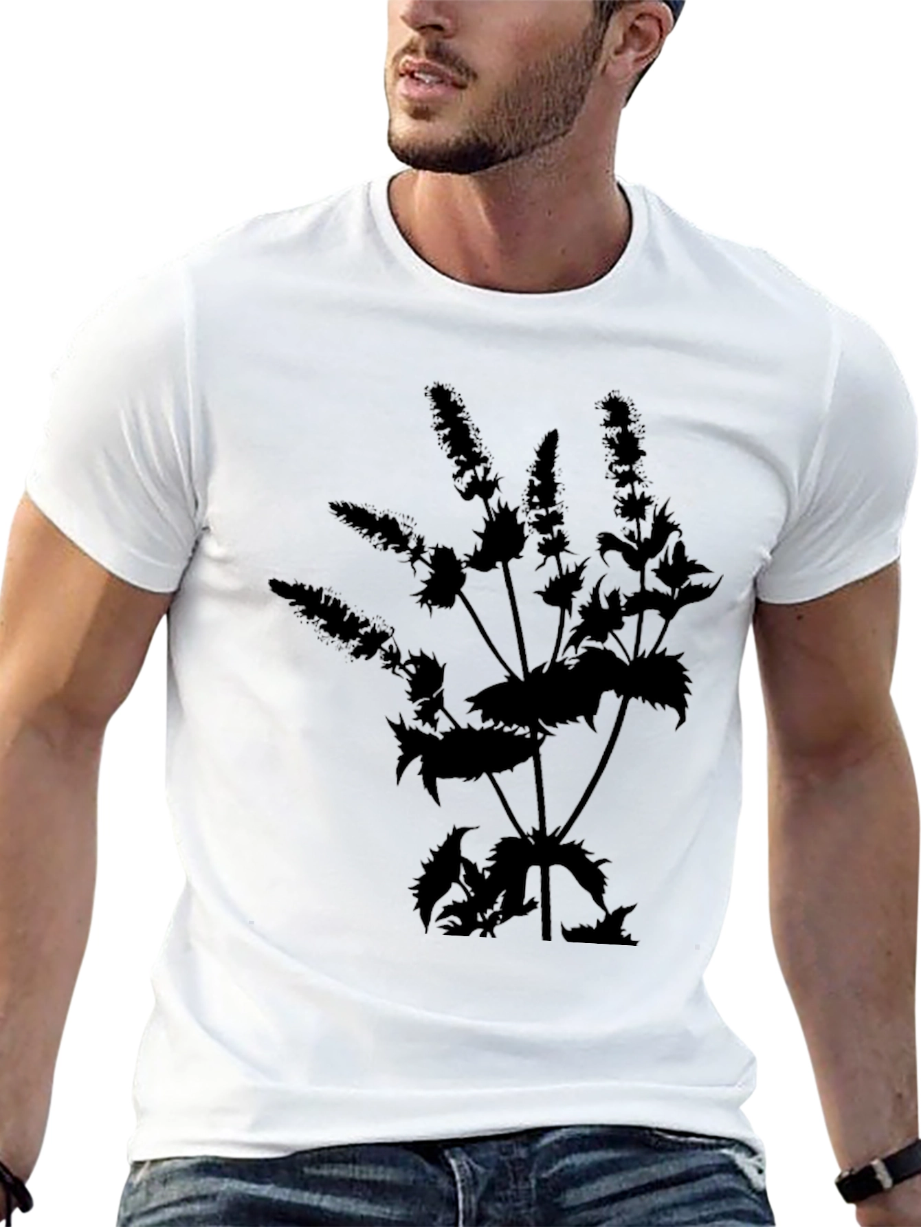 Botanical Black T-Shirt - Nature Inspired Tee