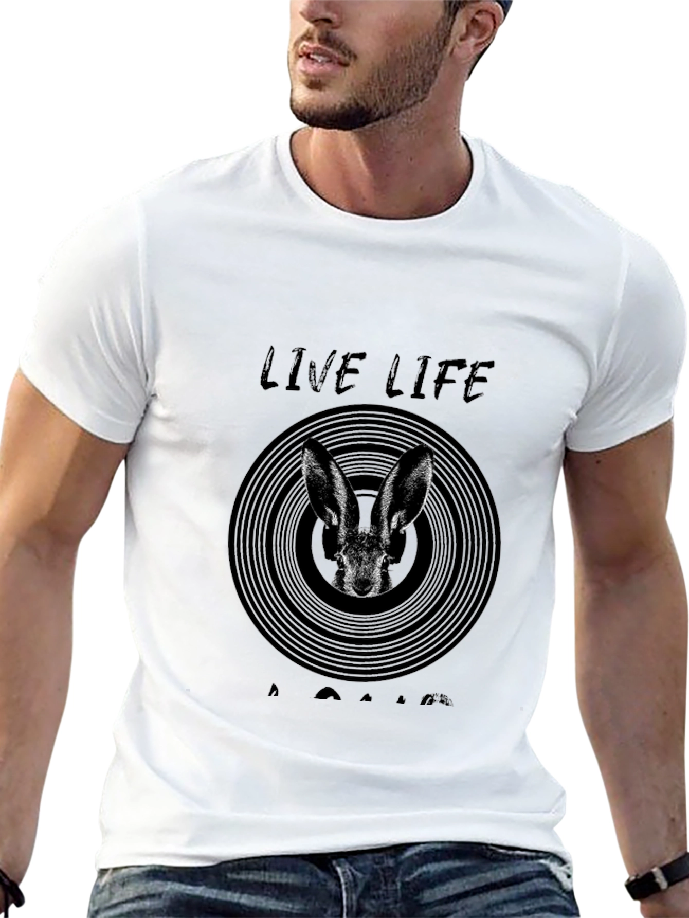 Live Life Rabbit Graphic T-Shirt