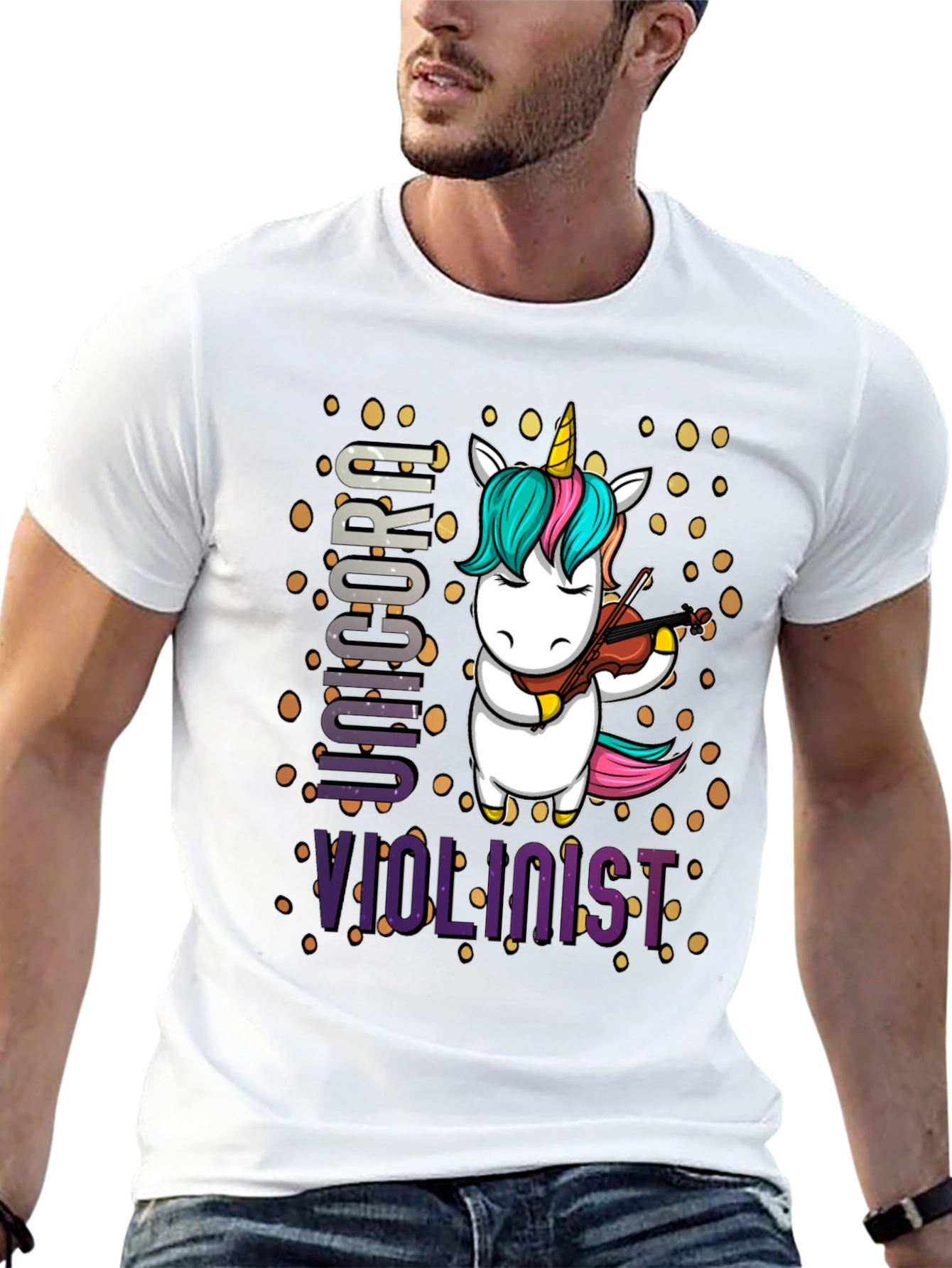 Unicorn Violinist Graphic T-Shirt