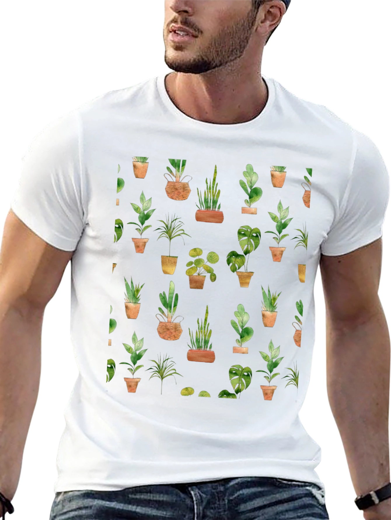 Plant Print T-Shirt