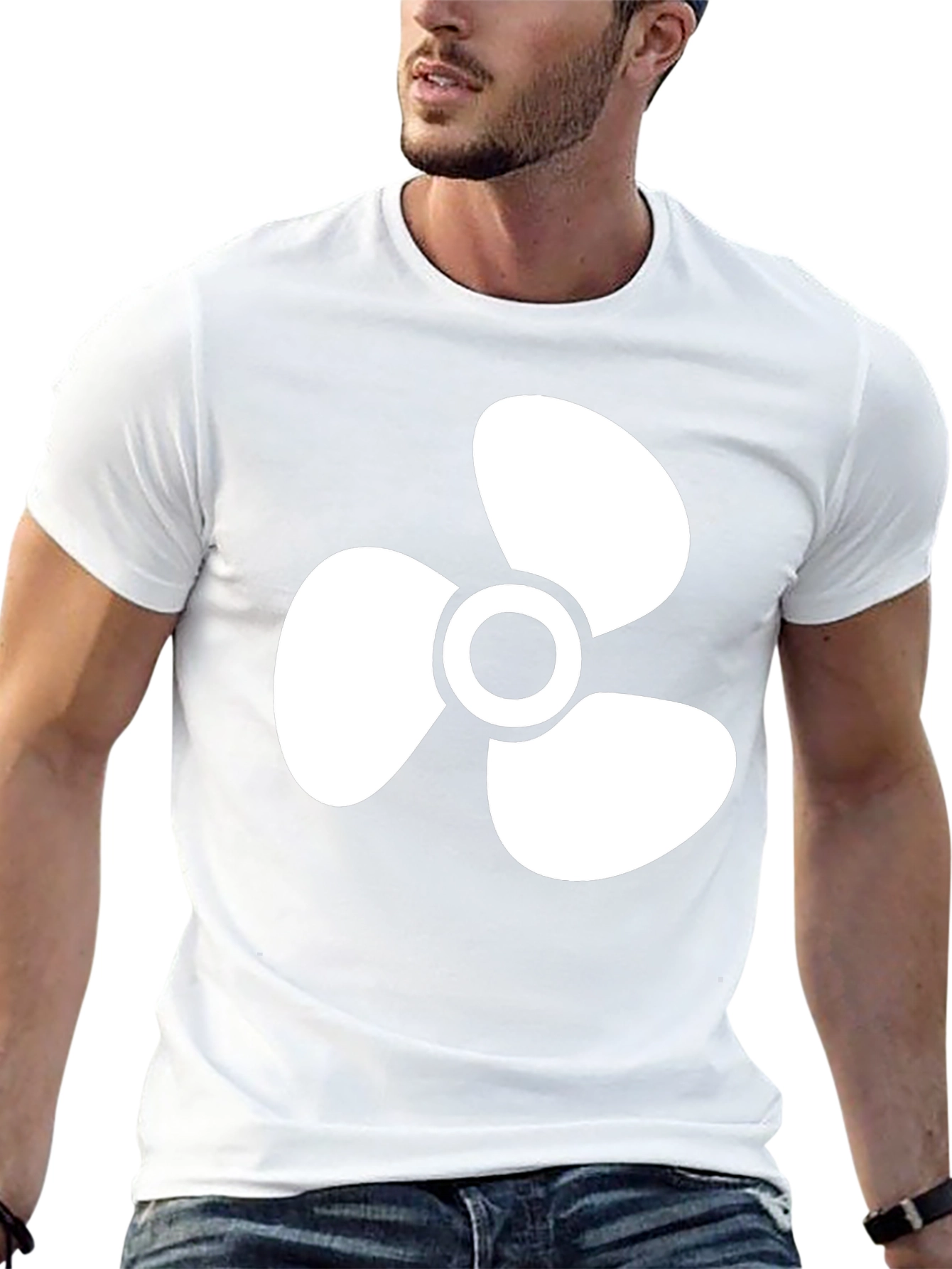 Propeller Graphic Tee - Cool Black Cotton Shirt