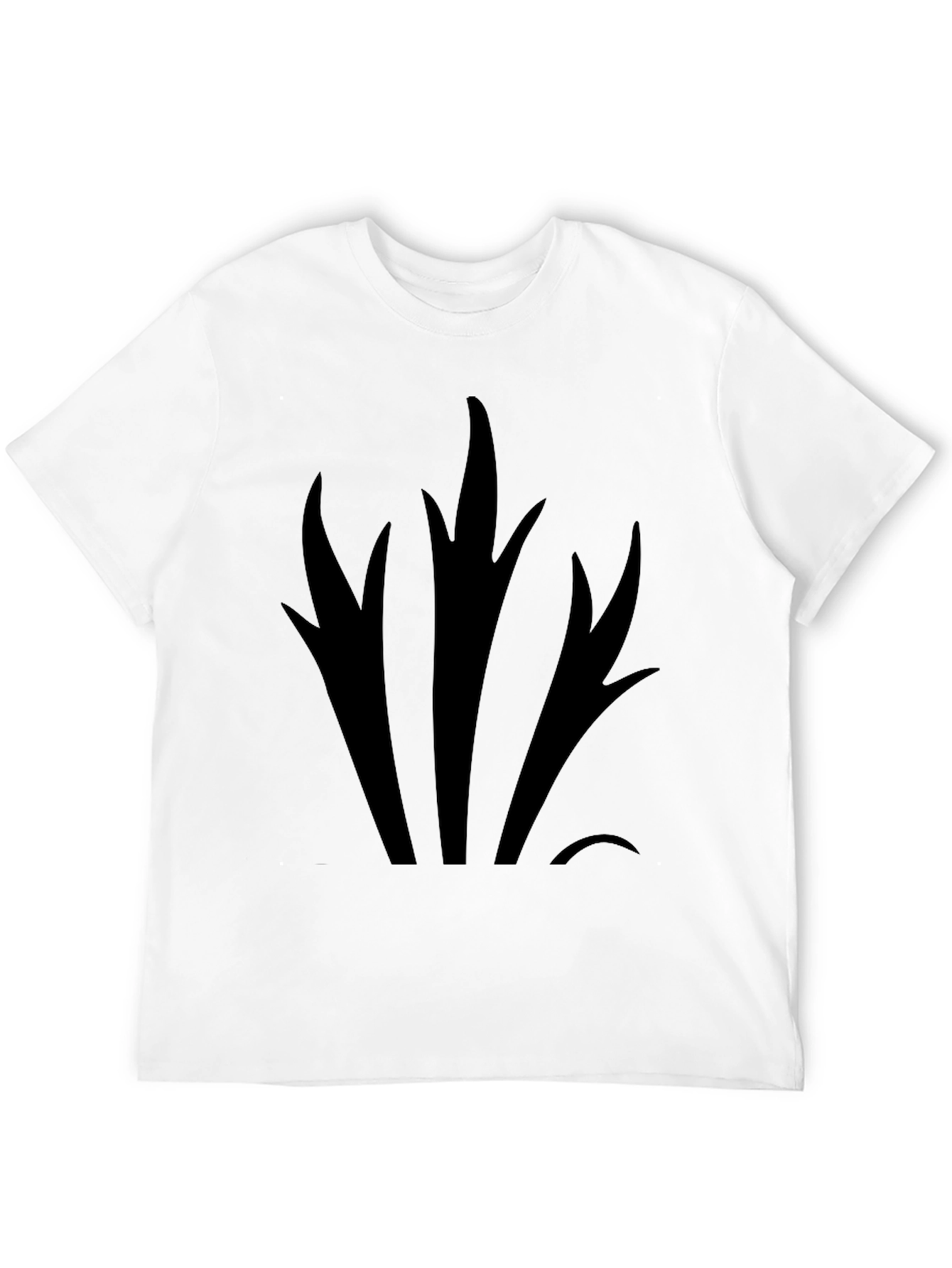 Mens Black Graphic Tee - Abstract Plant Design