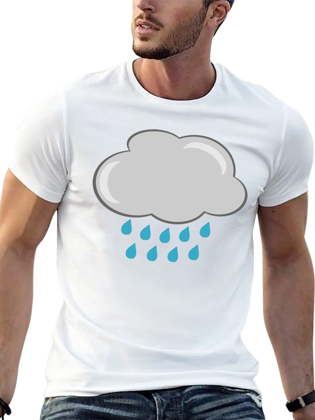 Rainy Day Graphic Tee - Black Cotton T-Shirt