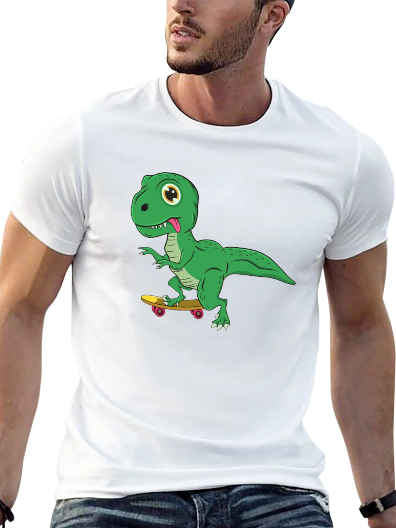 Skateboarding Dinosaur Graphic Tee