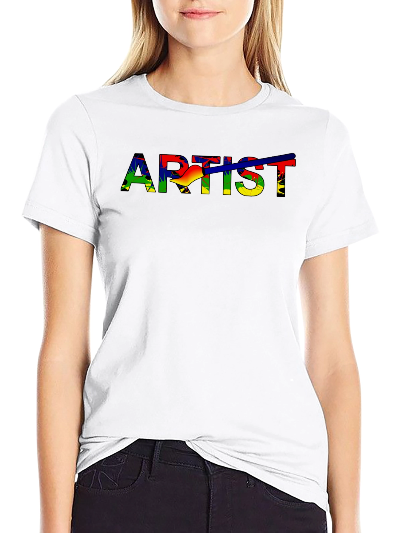 Artist Rainbow Graphic Black T-Shirt