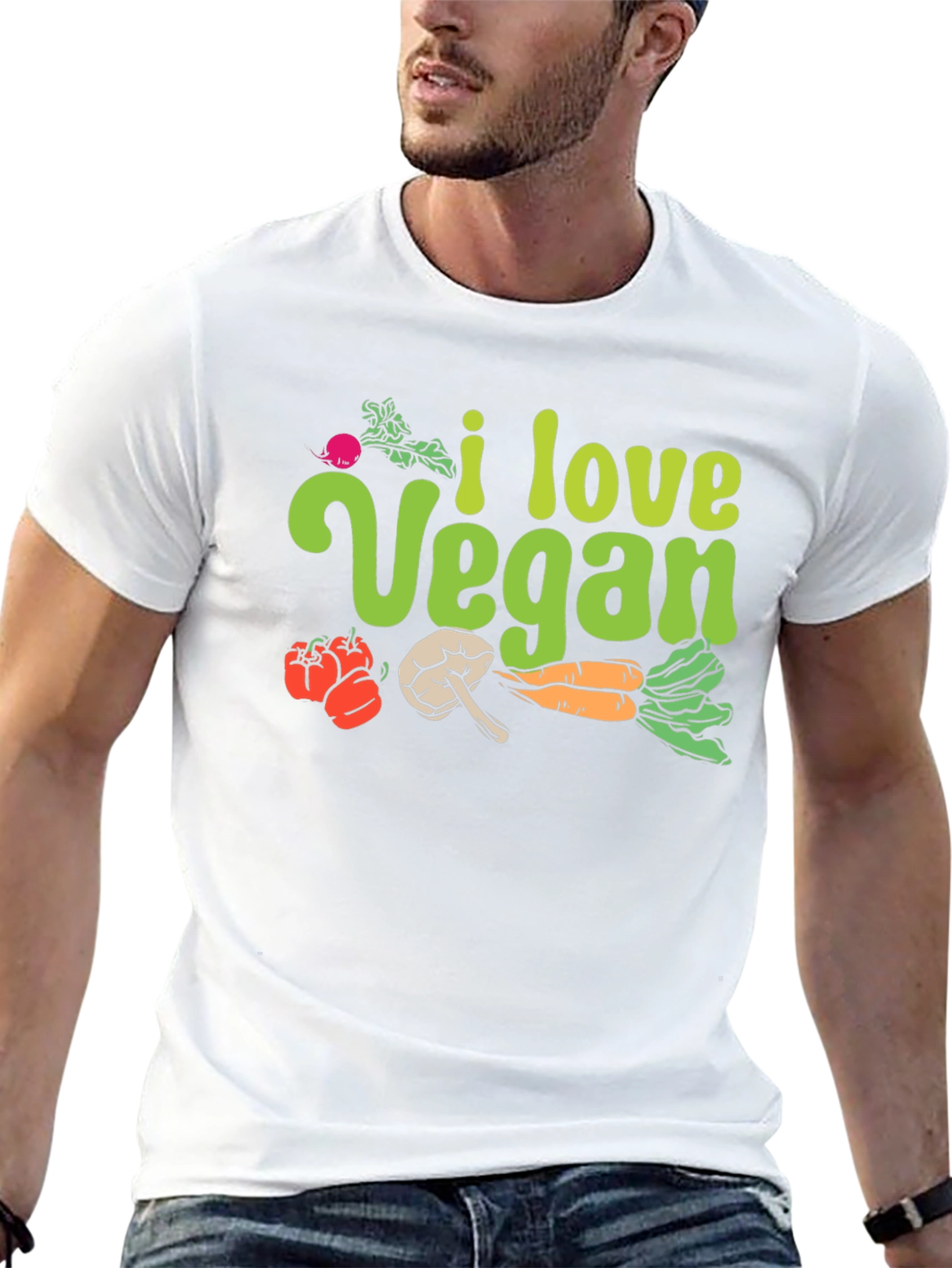 I Love Vegan Black T-Shirt