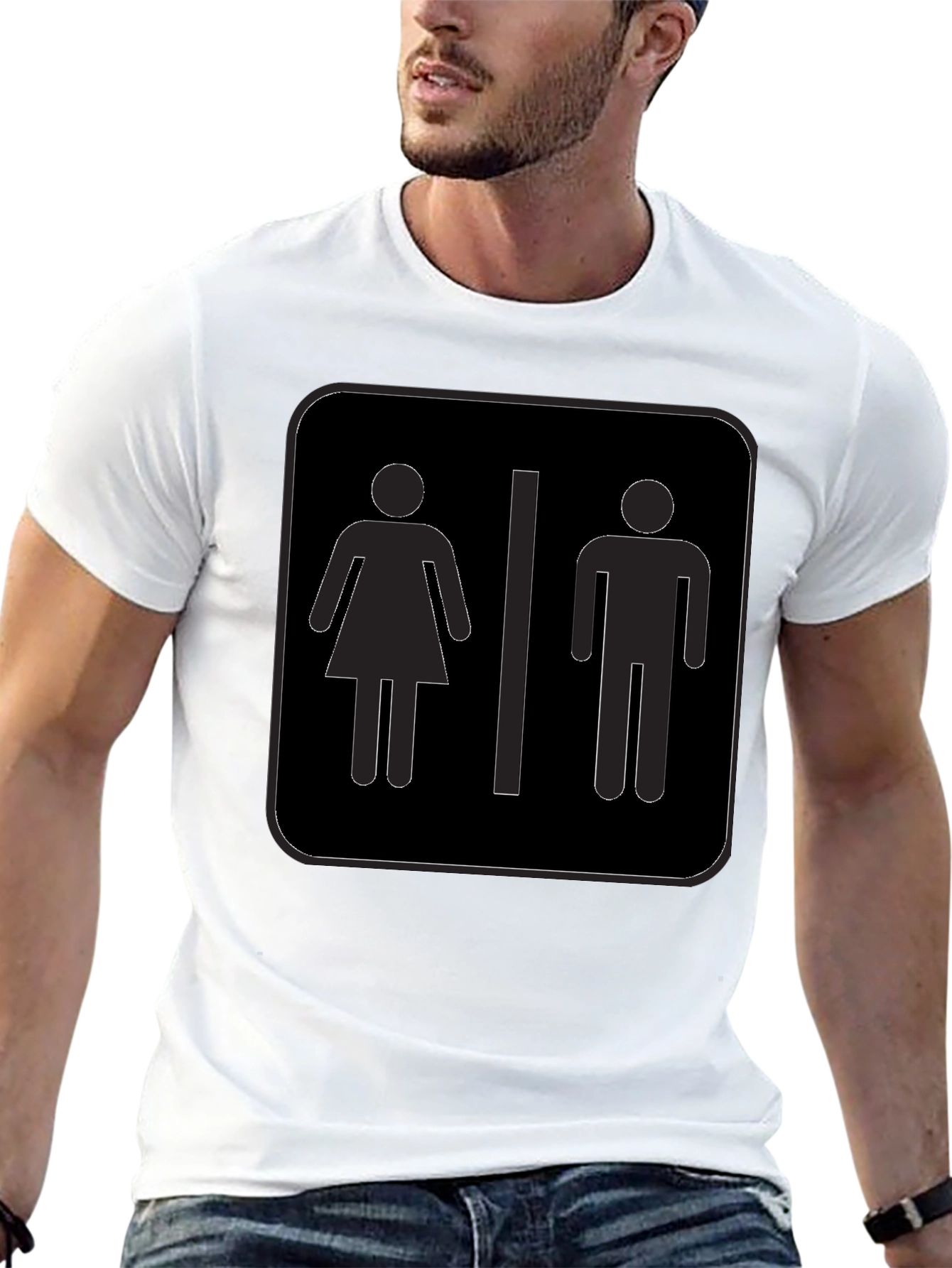Unisex Restroom Symbol Graphic Tee