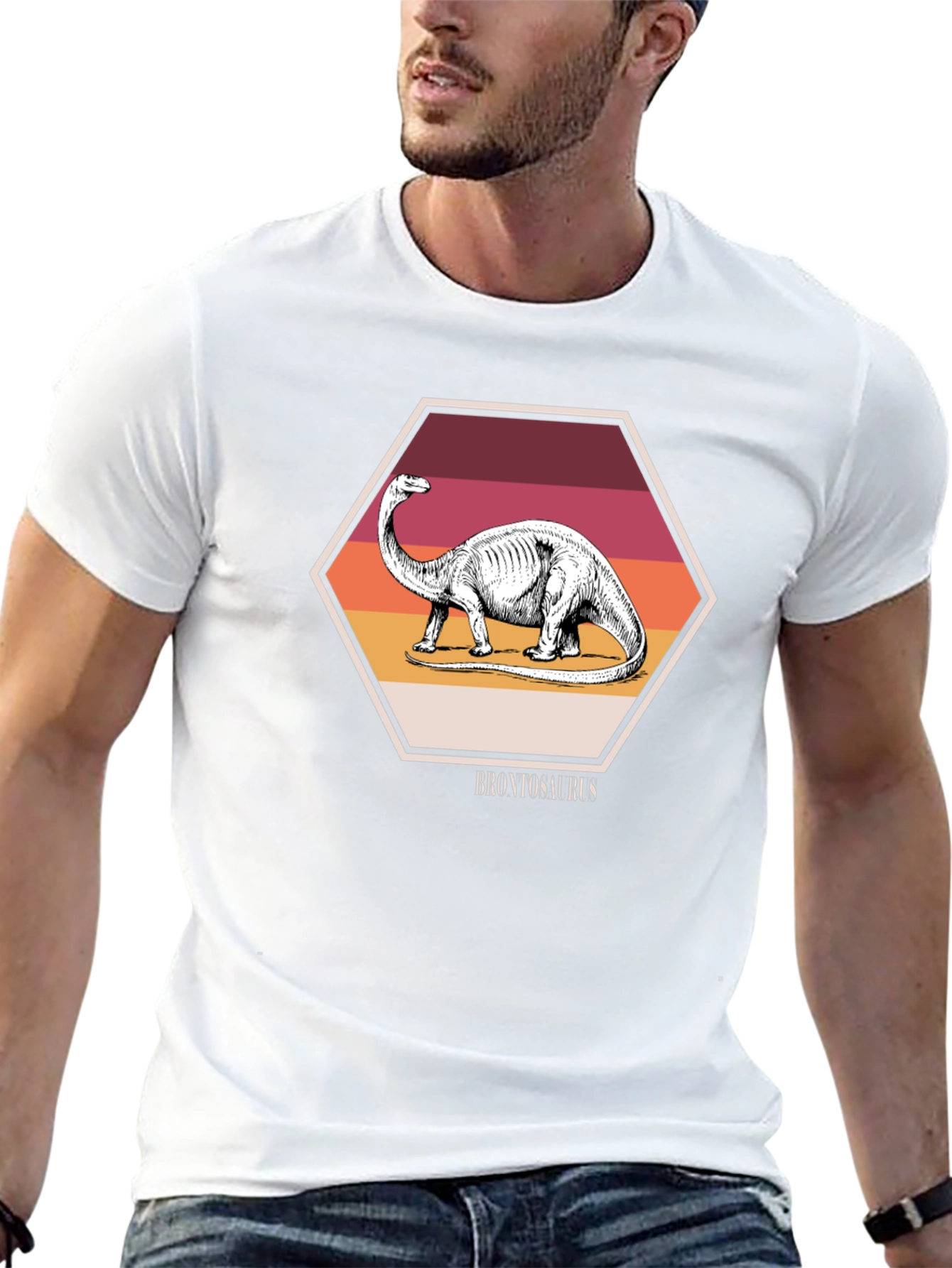 Brontosaurus Dinosaur T-Shirt - Retro Style